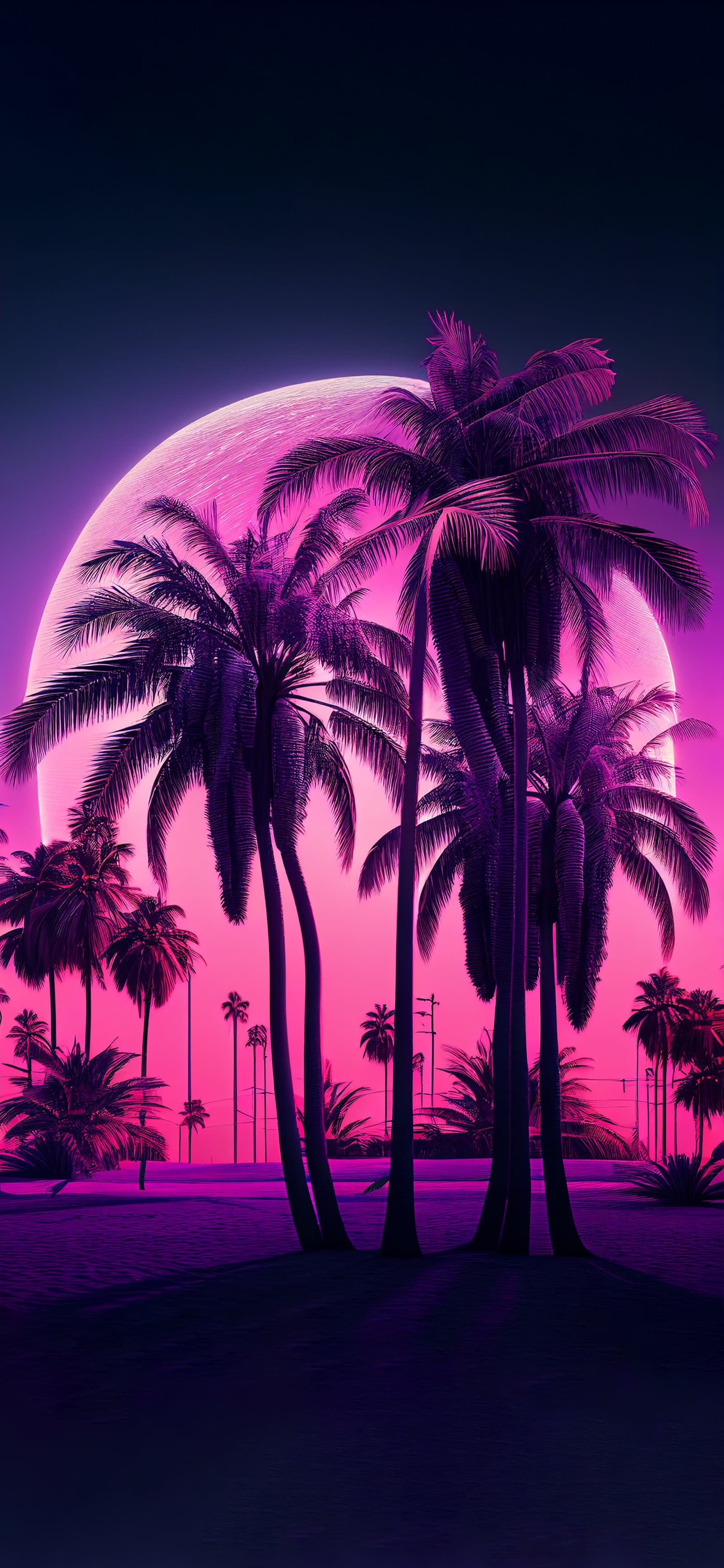 Synthwave Palm Paradise - Pro phone wallpaper