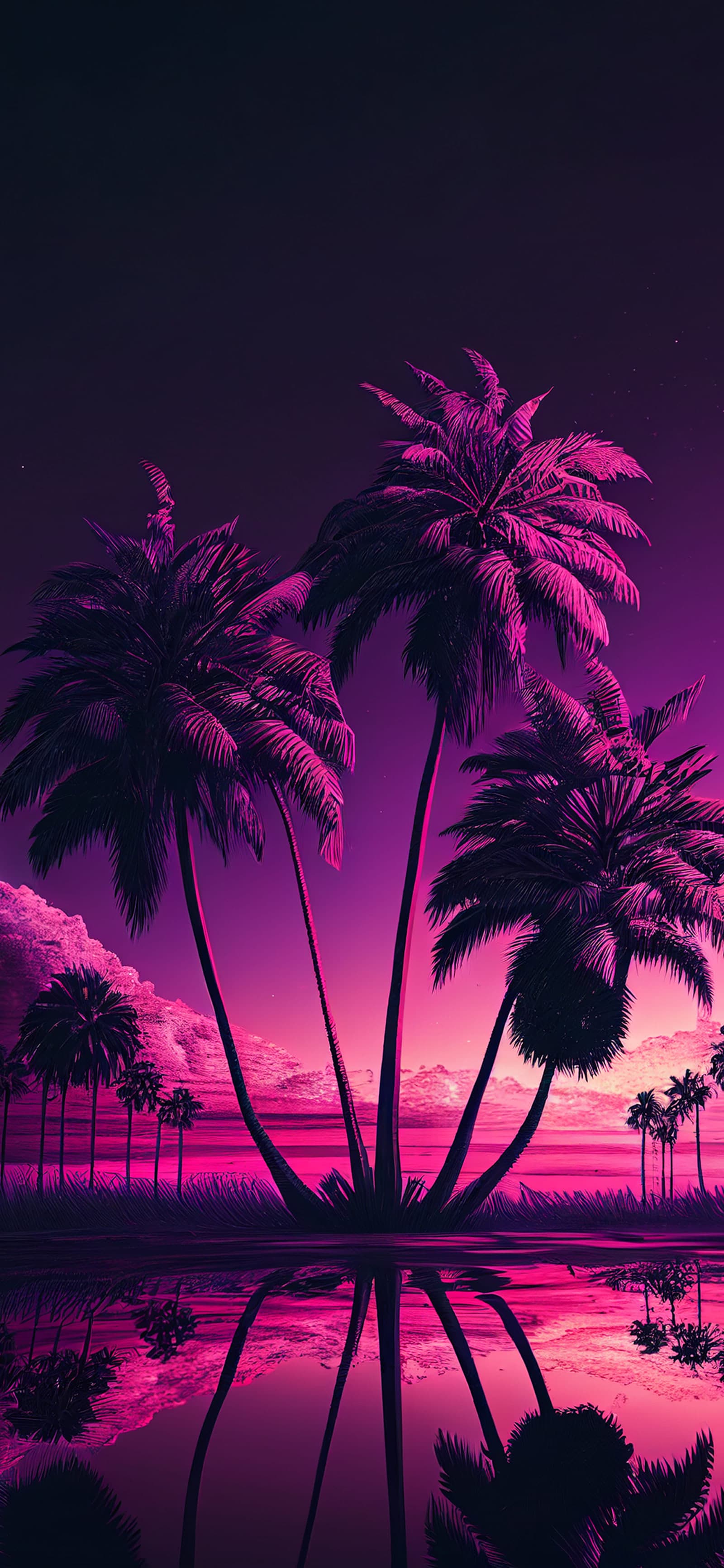 Purple Palm Paradise - Pro phone wallpaper