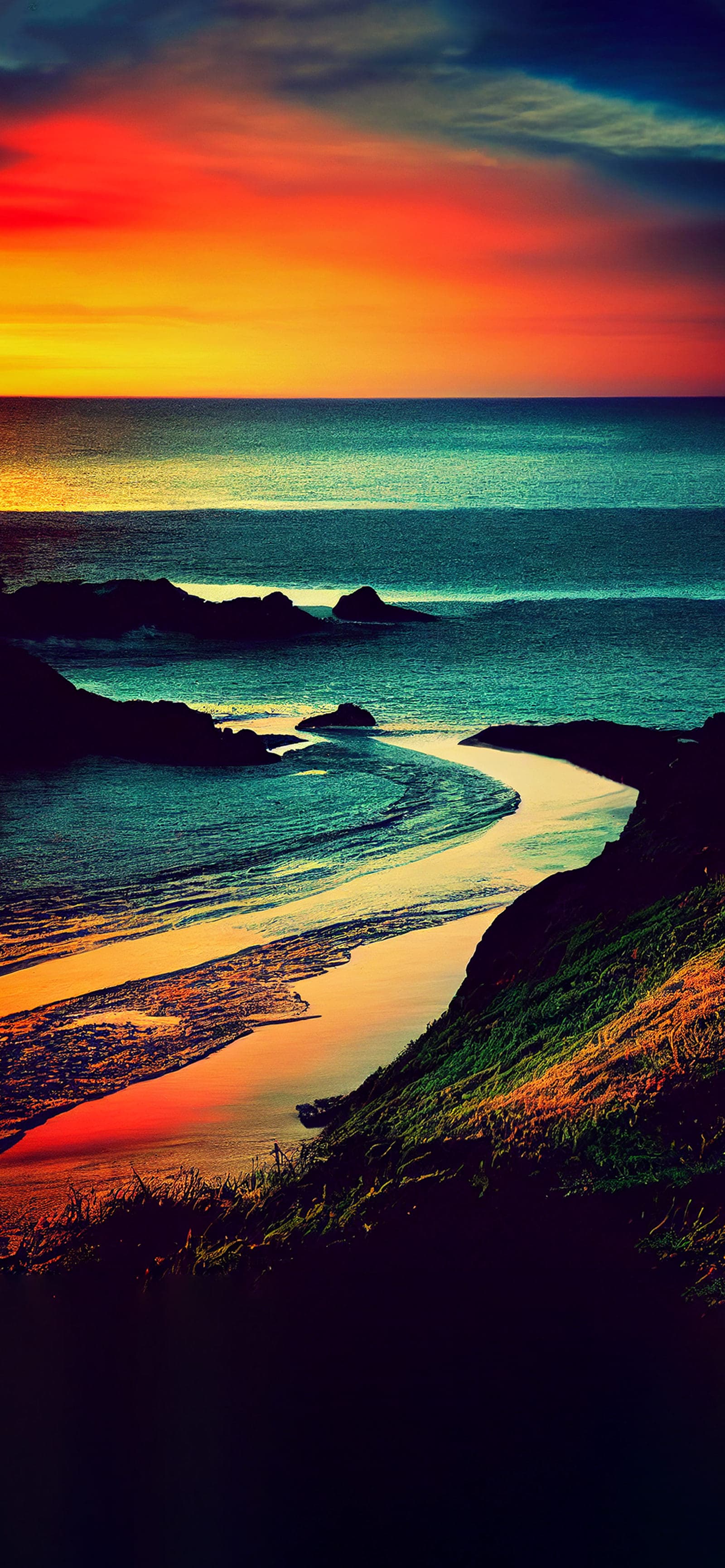 Coastal Sunset Serenity - Pro phone wallpaper