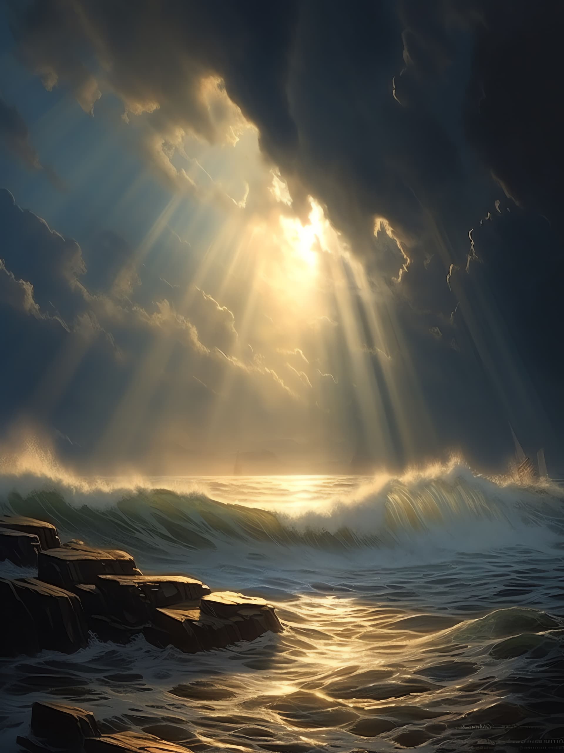 Divine Ocean Rays - Pro phone wallpaper