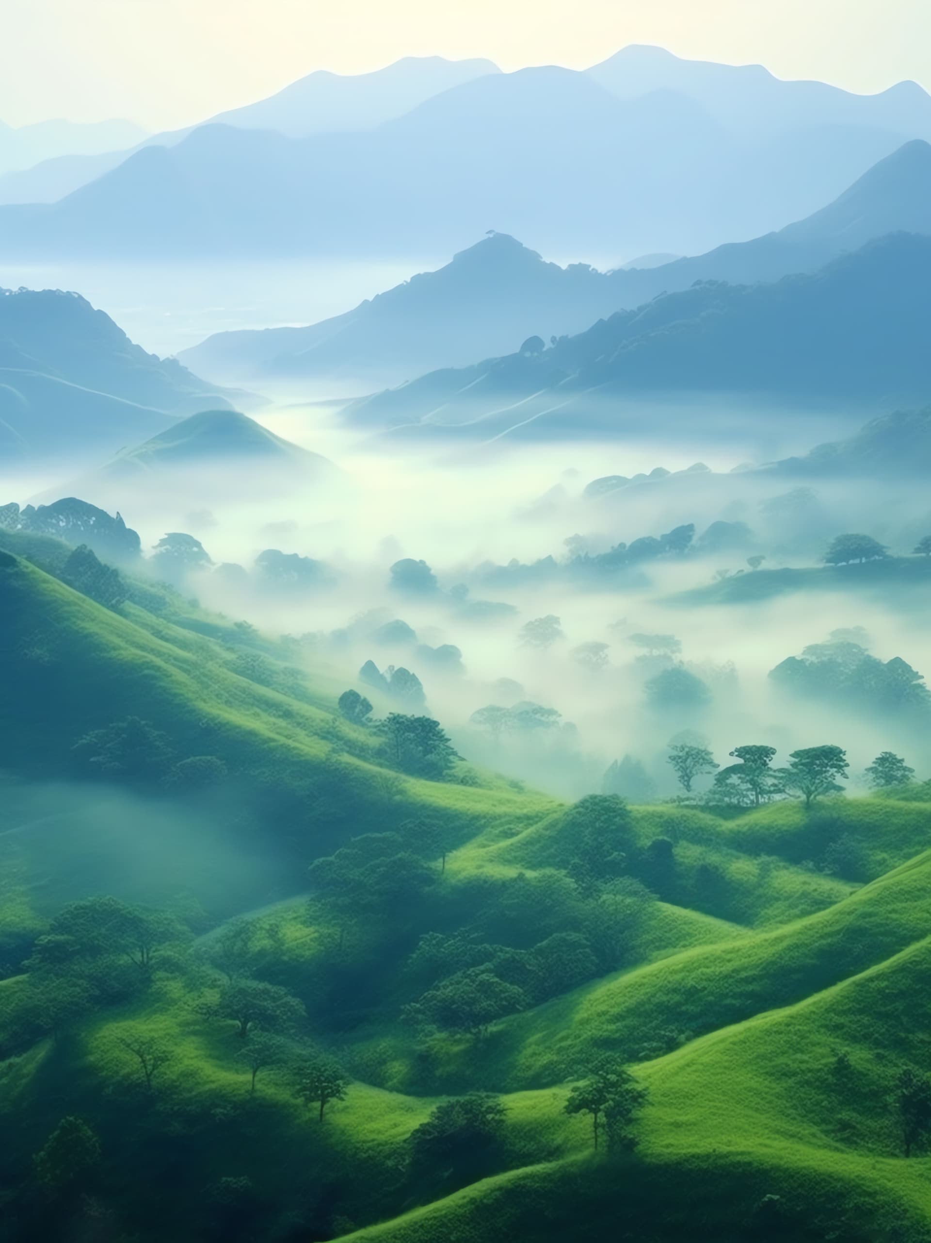 Emerald Mountain Mist - Pro phone wallpaper