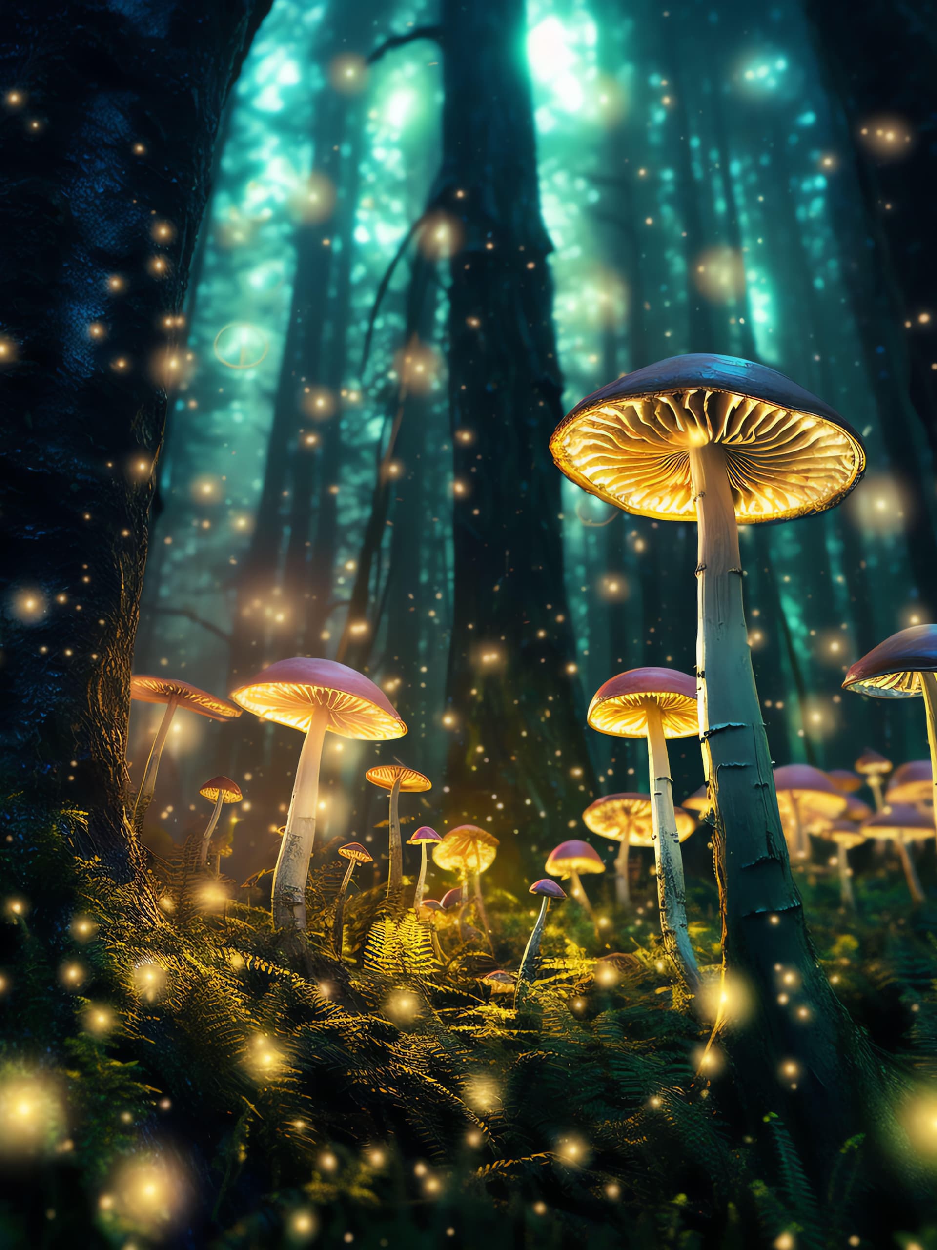 Enchanted Mushroom Forest - Pro phone wallpaper