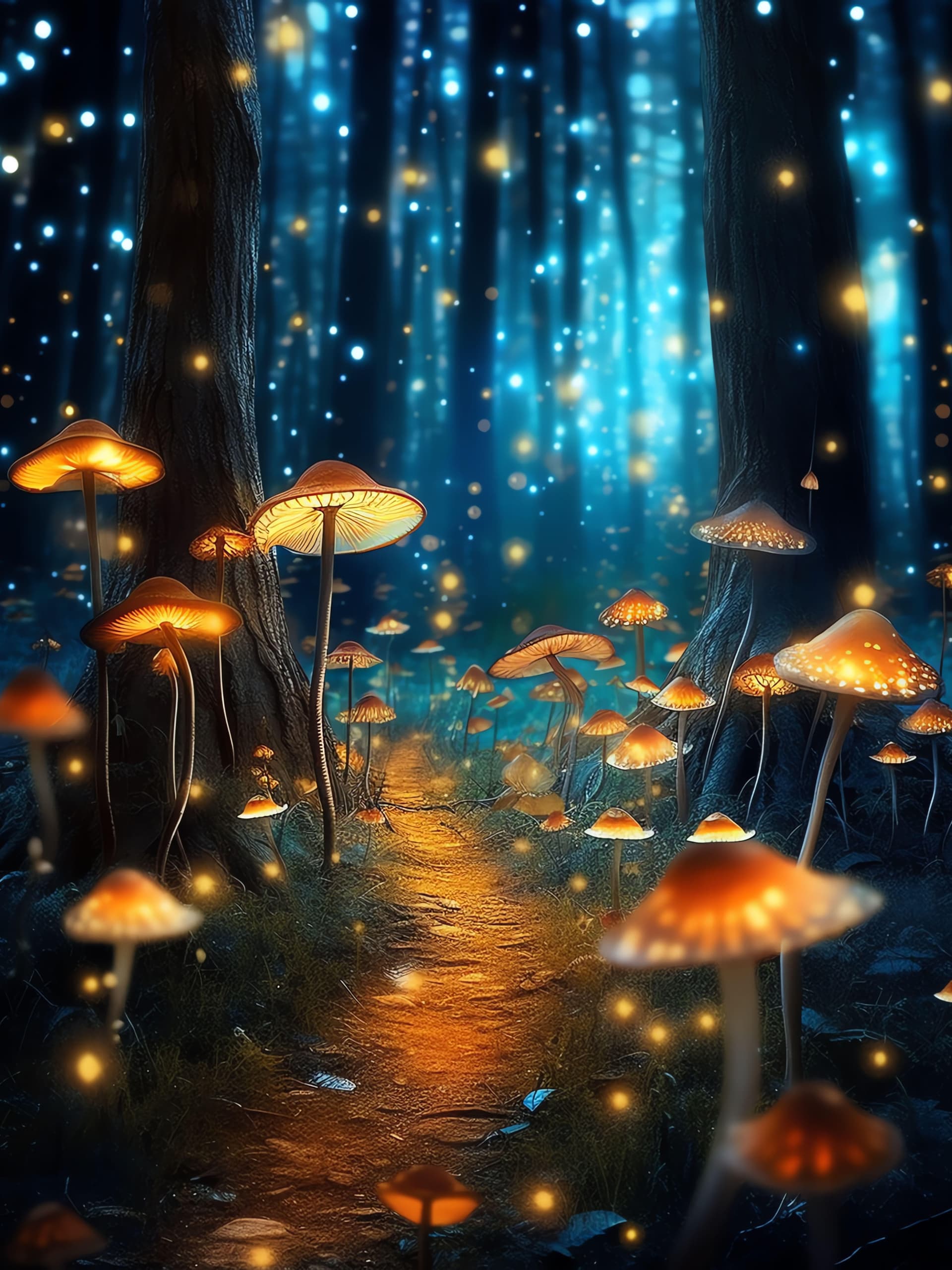 Enchanted Mushroom Forest - Pro phone wallpaper