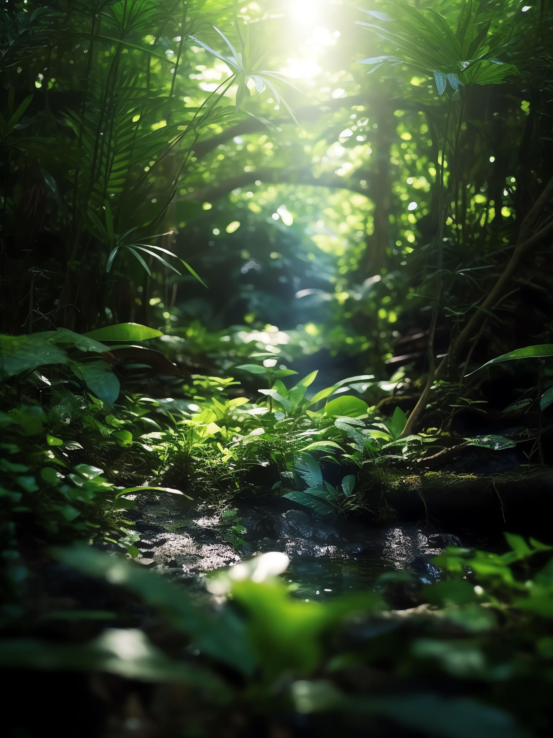 Verdant Forest Stream - Pro phone wallpaper