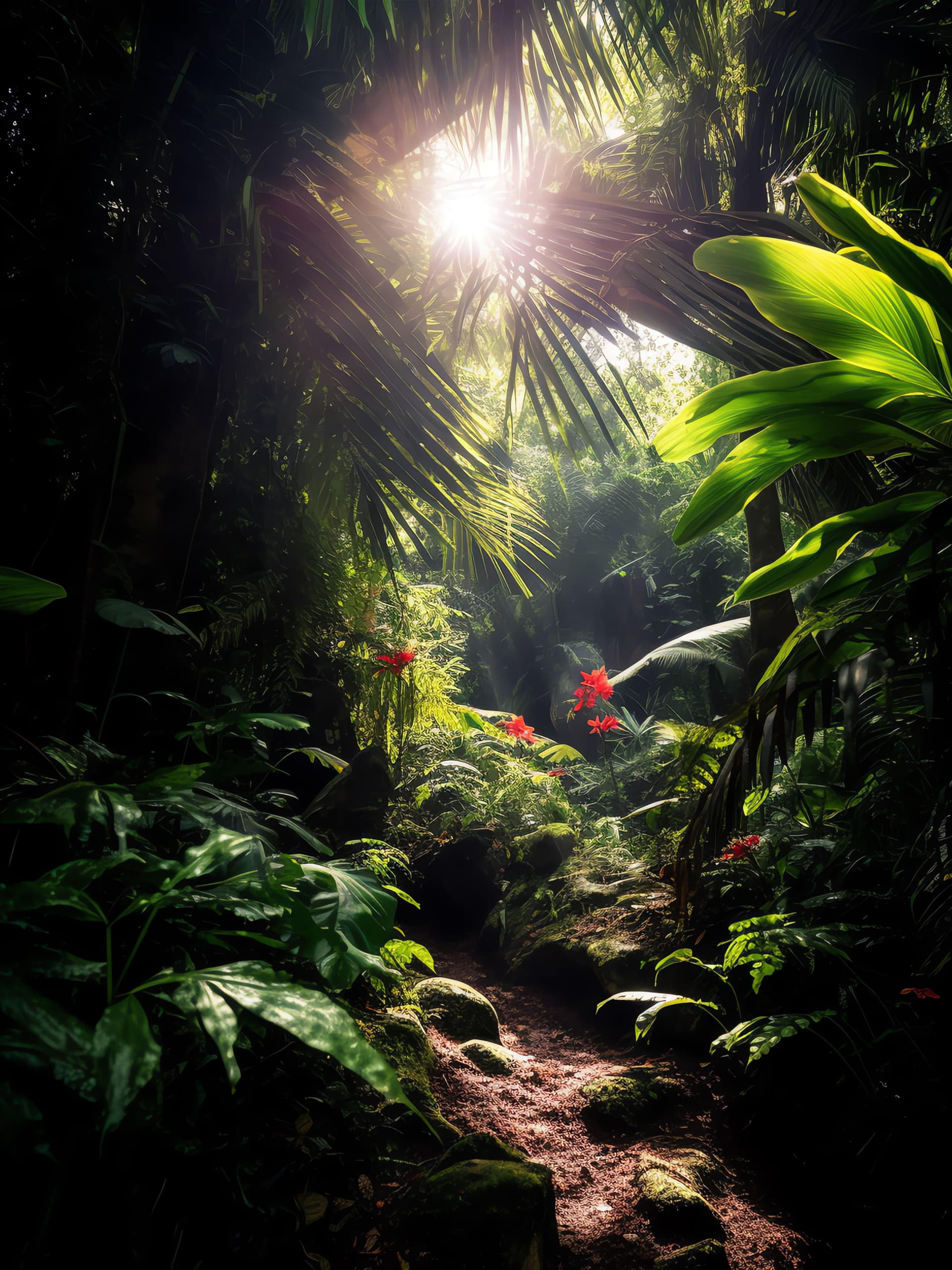 Jungle Path Glow - Pro phone wallpaper