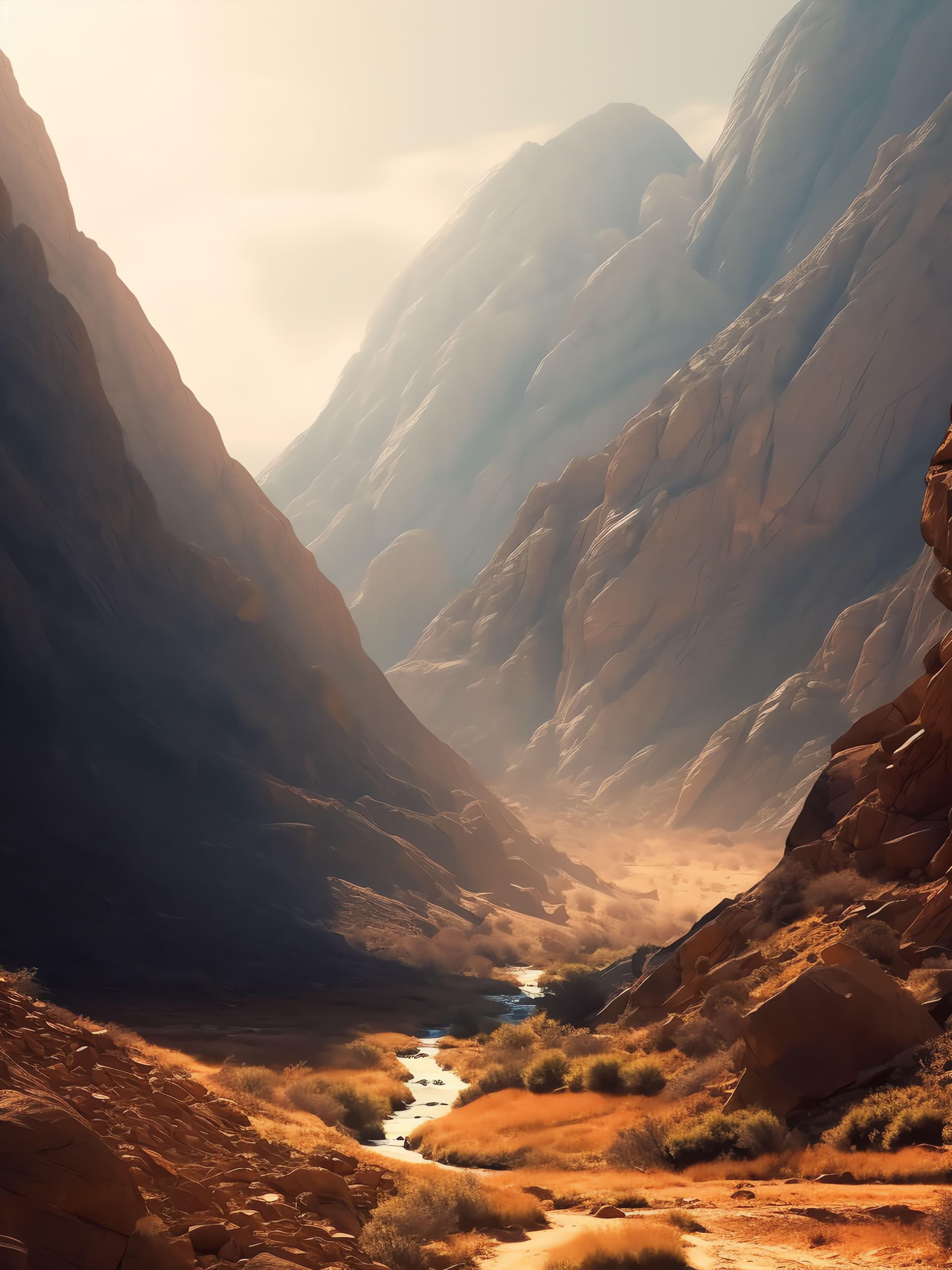 Desert Canyon Stream - Pro phone wallpaper