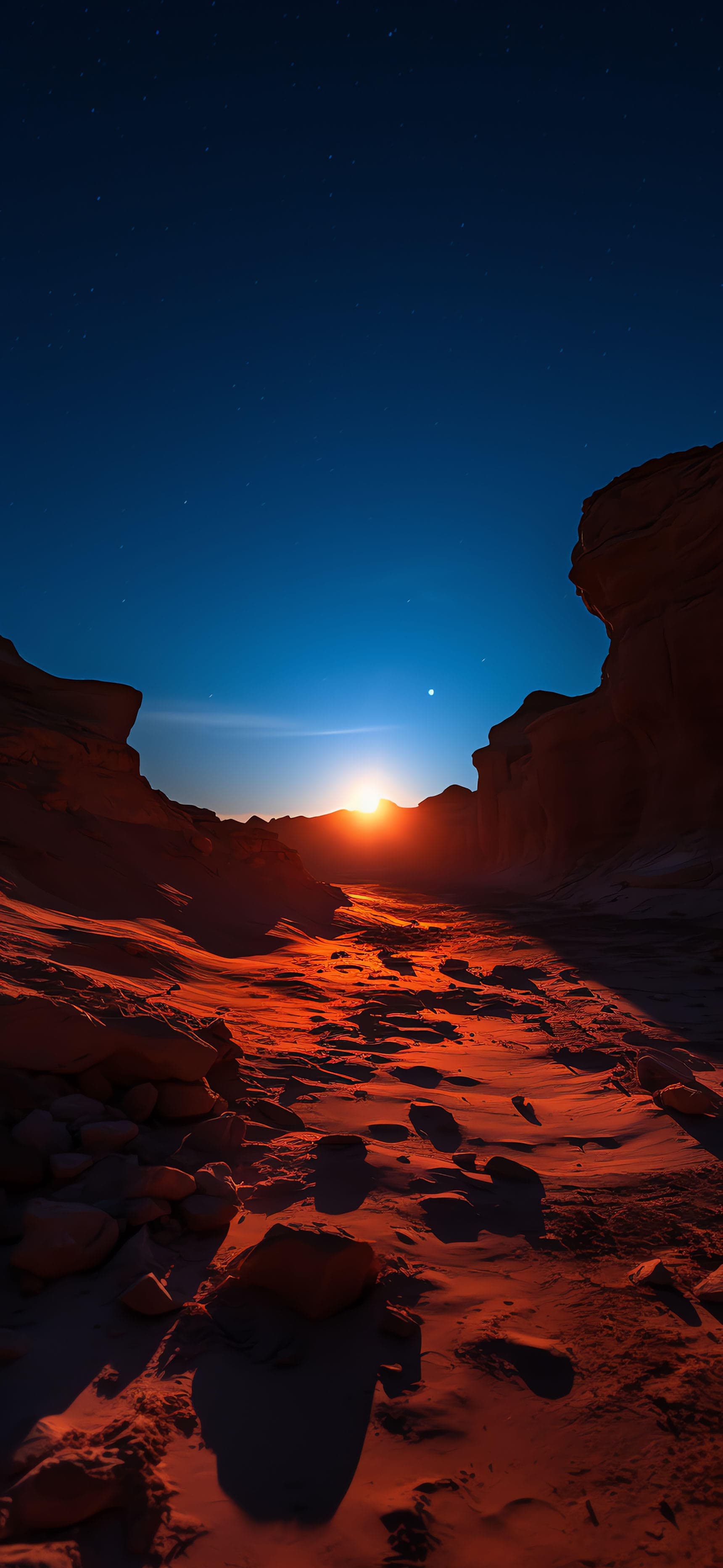 Desert Nightscape Glow - Pro phone wallpaper