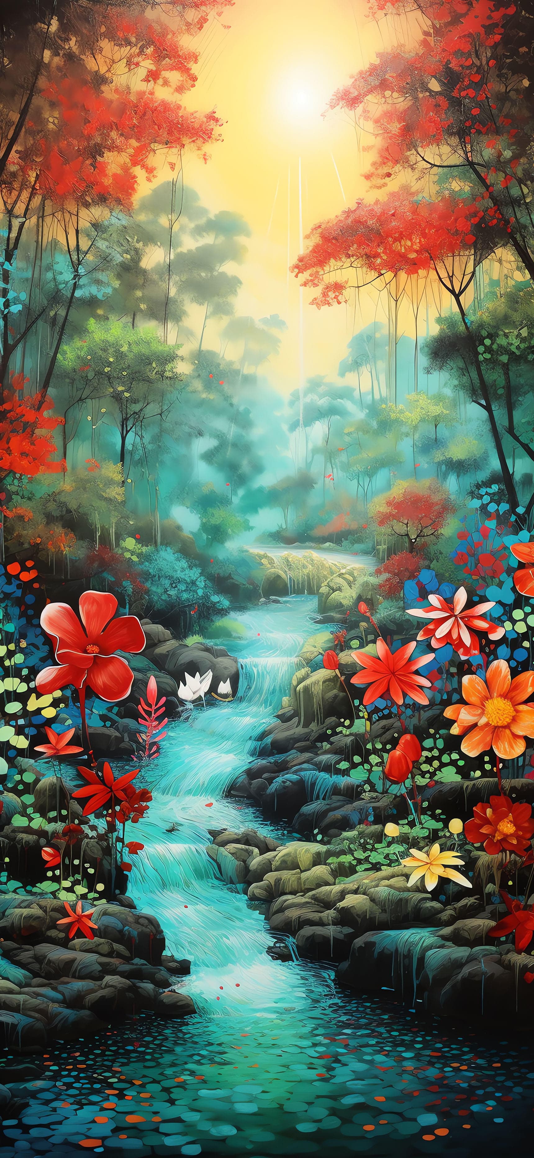 Lush Waterfall Paradise - Pro phone wallpaper