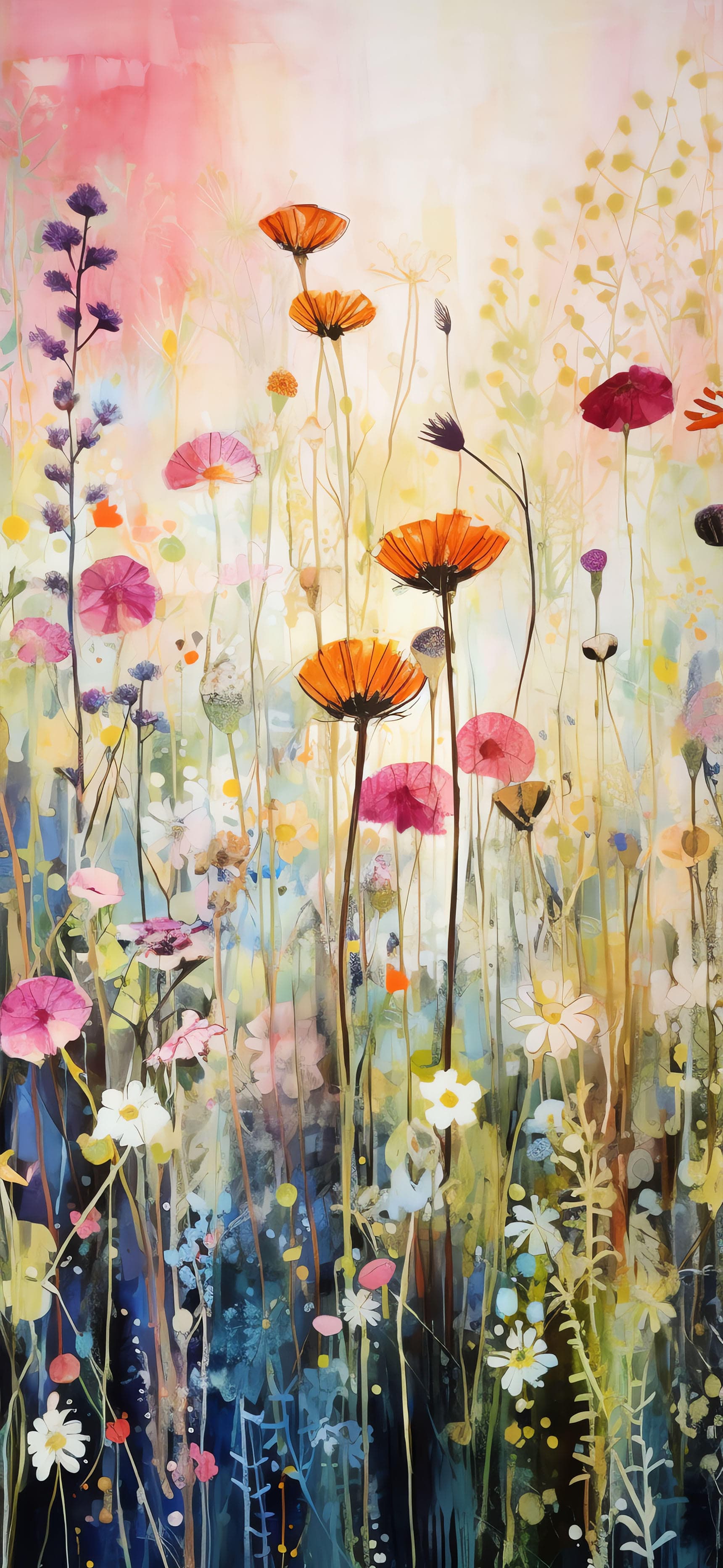 Painted Meadow - Pro phone wallpaper