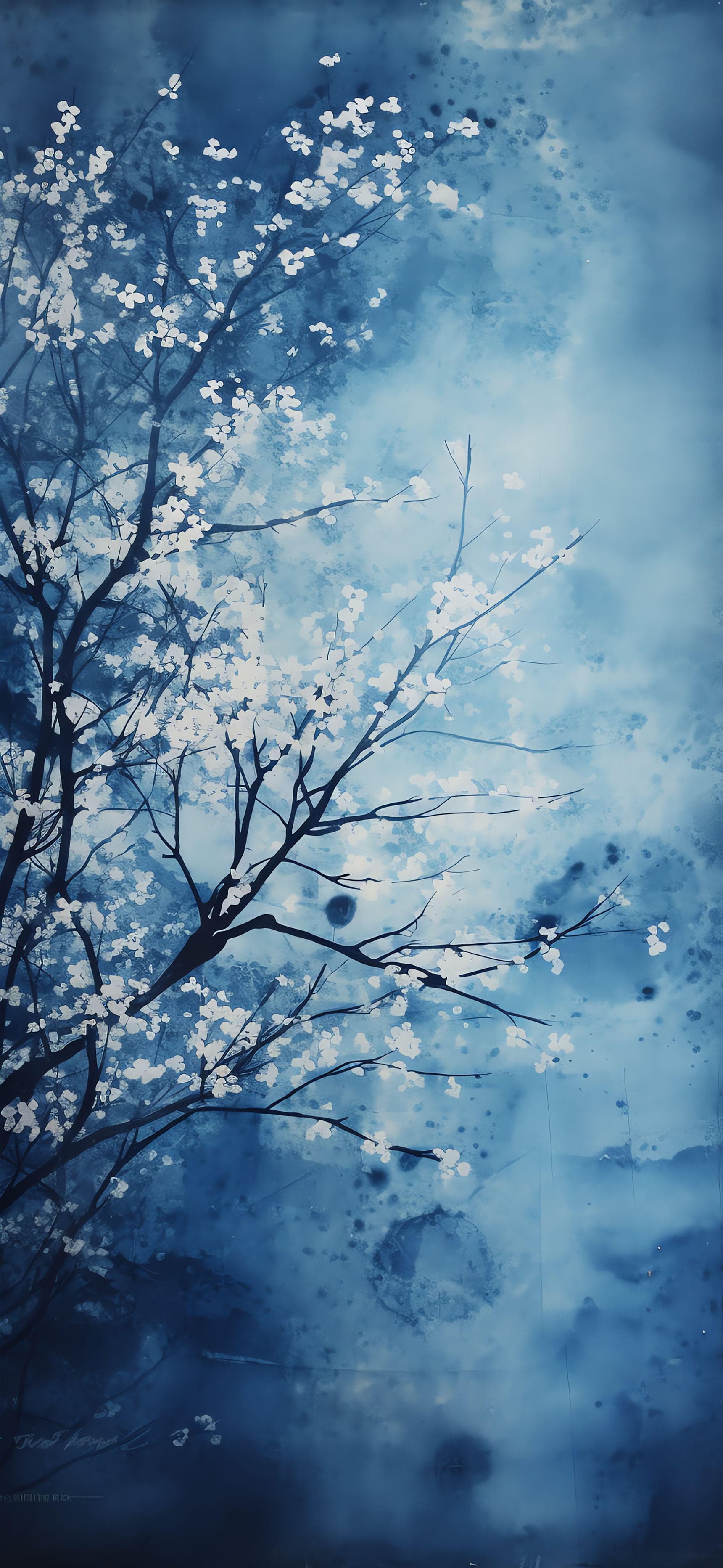 Cherry Blossom Blue - Pro phone wallpaper