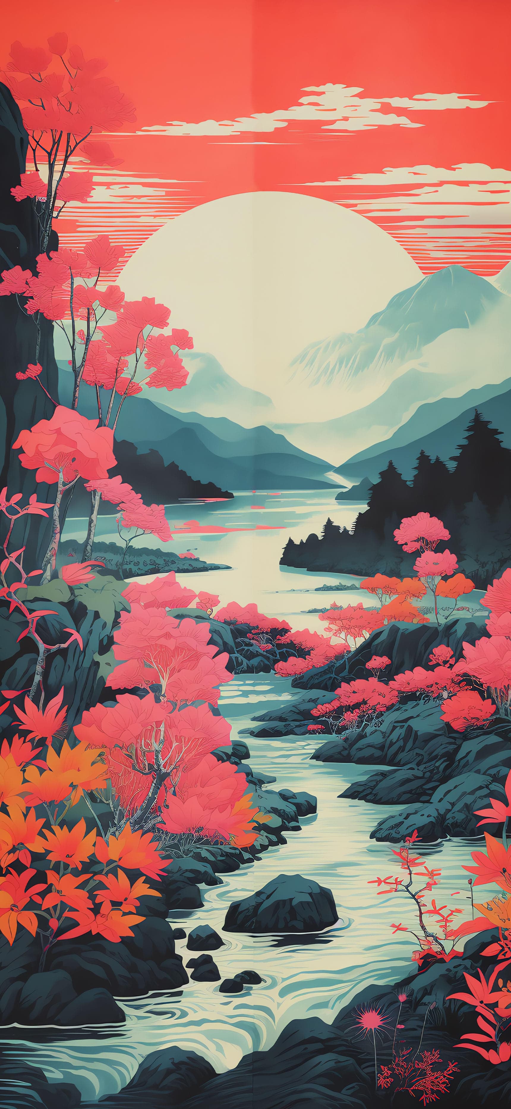 Pink Autumn Landscape - Pro phone wallpaper