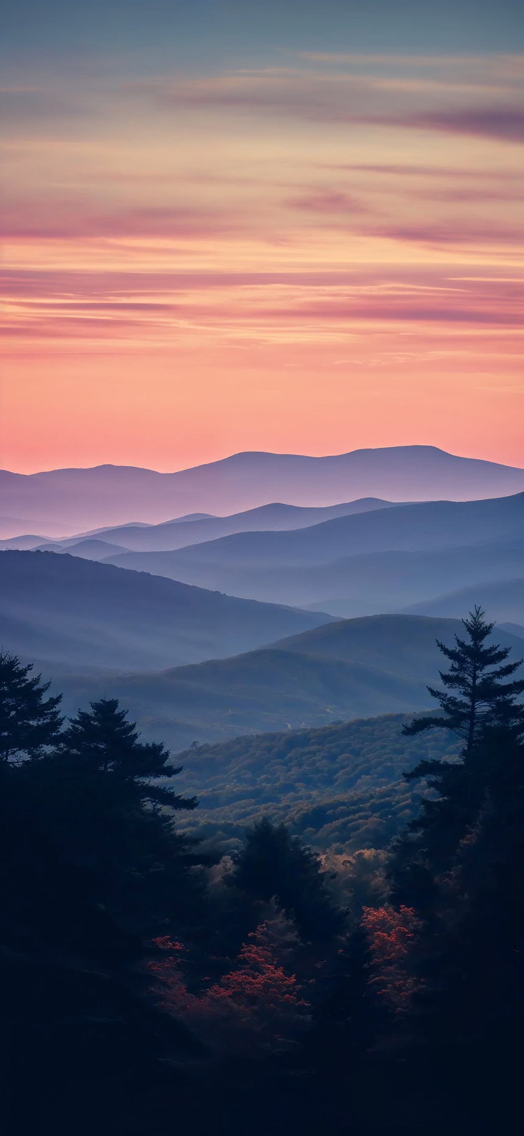 Mountain Range Sunset - Pro phone wallpaper