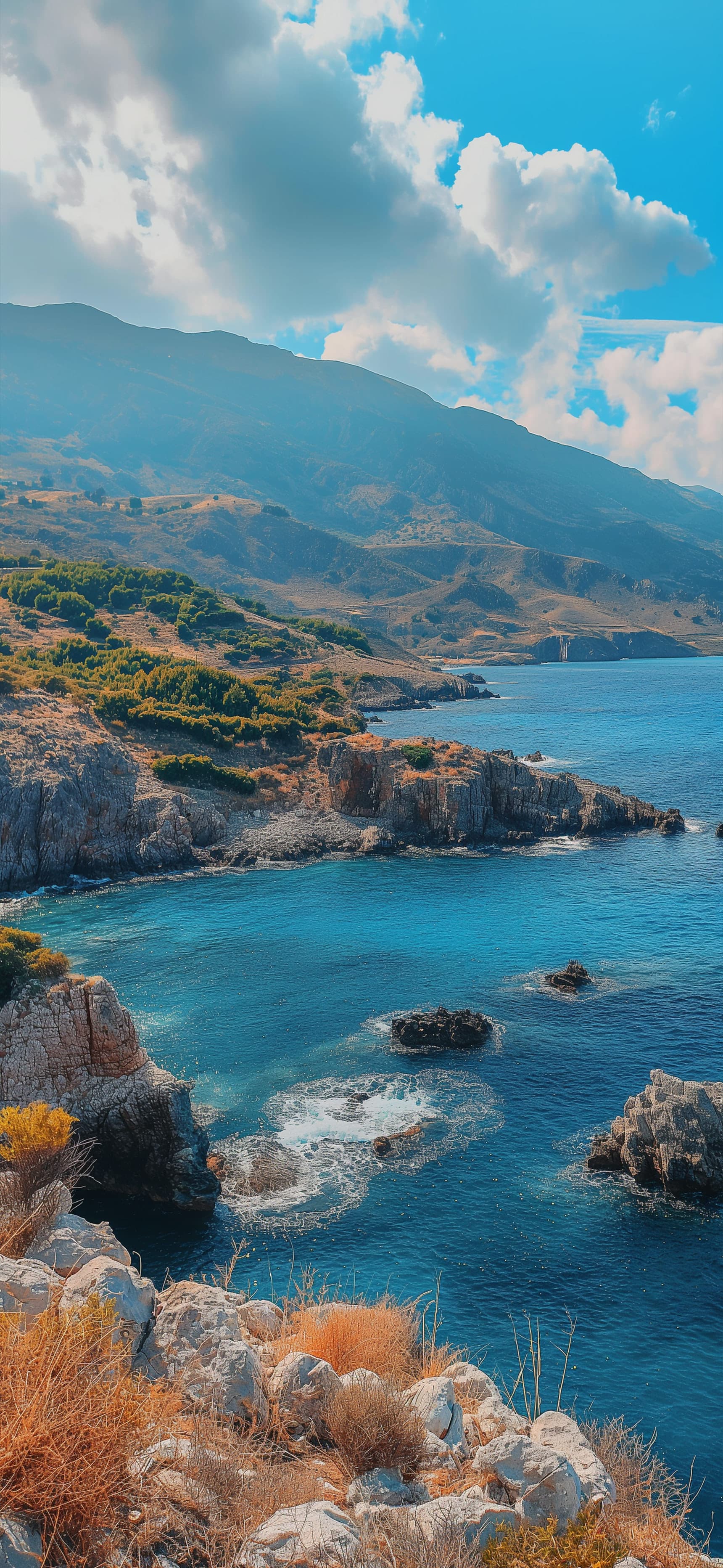 Mediterranean Coastline View - Pro phone wallpaper