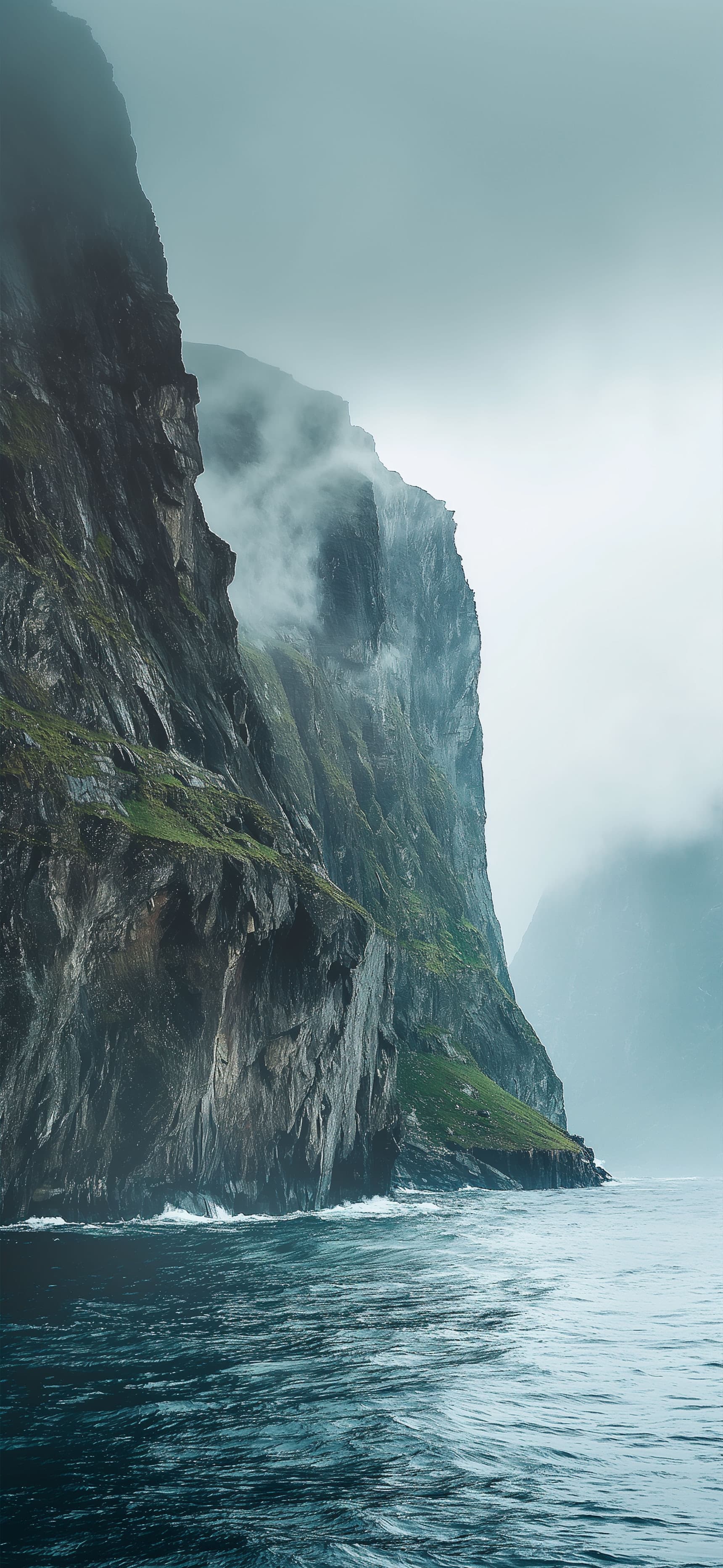 Misty Cliffside View - Pro phone wallpaper