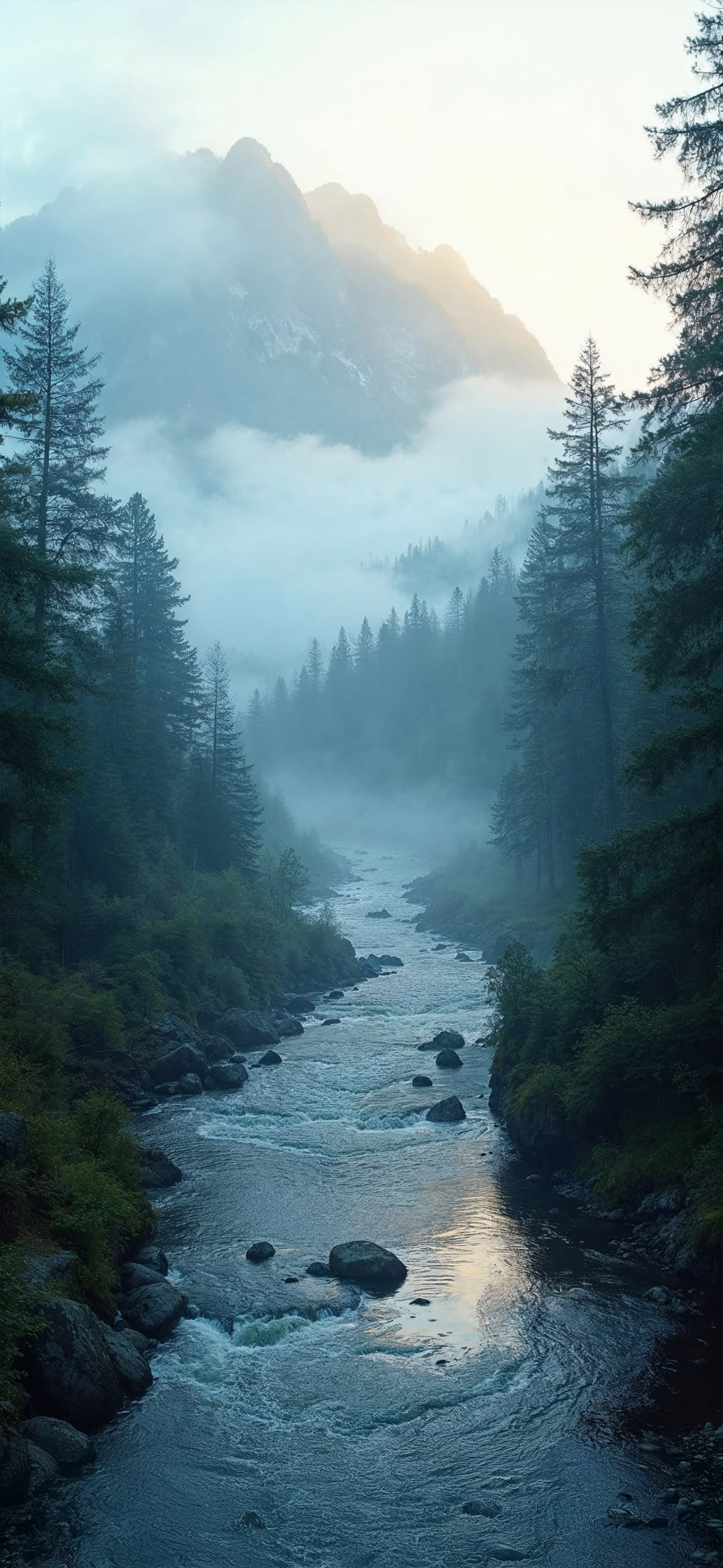 Morning River Light - Pro phone wallpaper