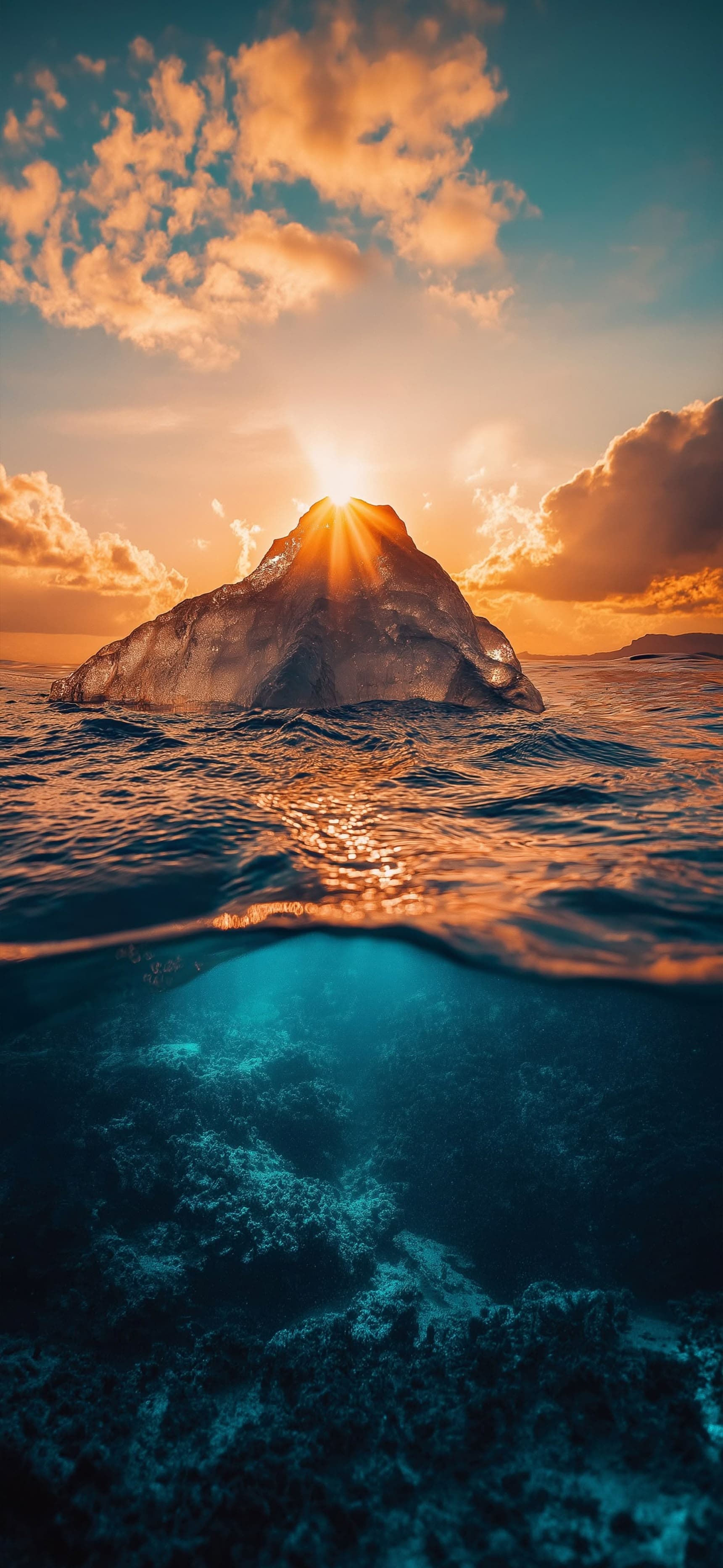 Ocean Sun Peak - Pro phone wallpaper