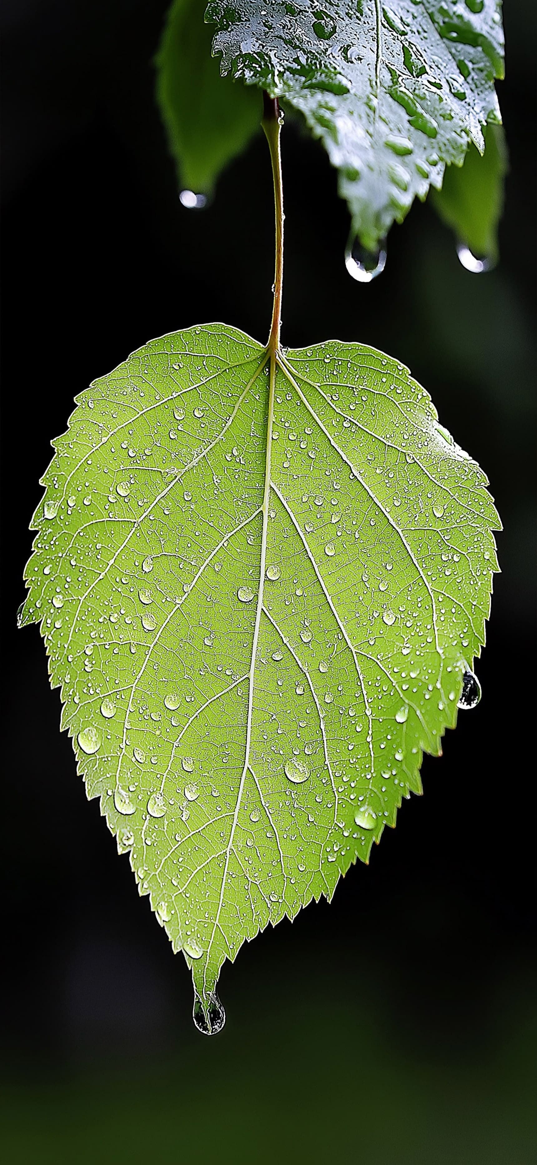 Dewy Green Leaf - Pro phone wallpaper