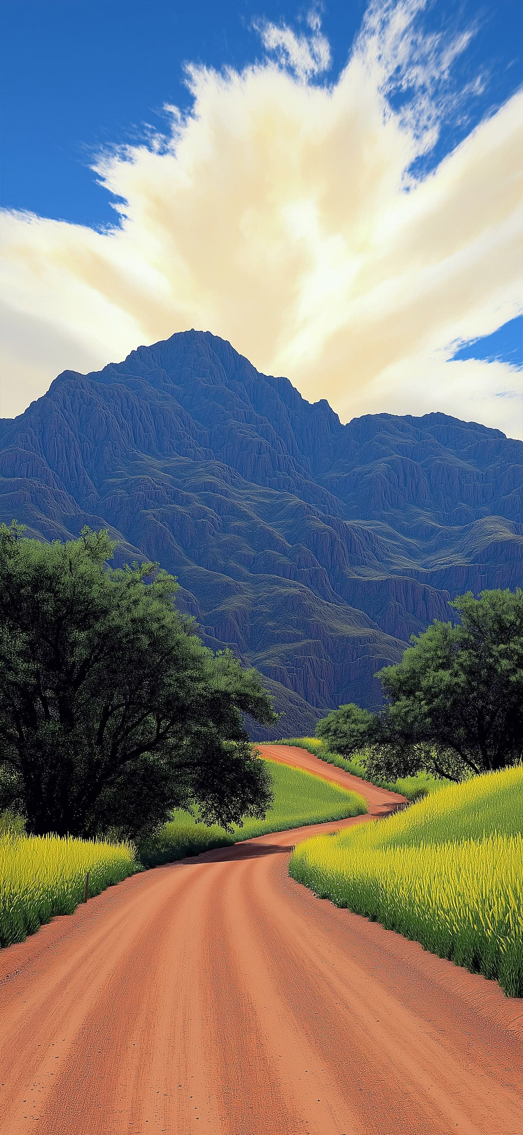 Mountain Road Vista - Pro phone wallpaper