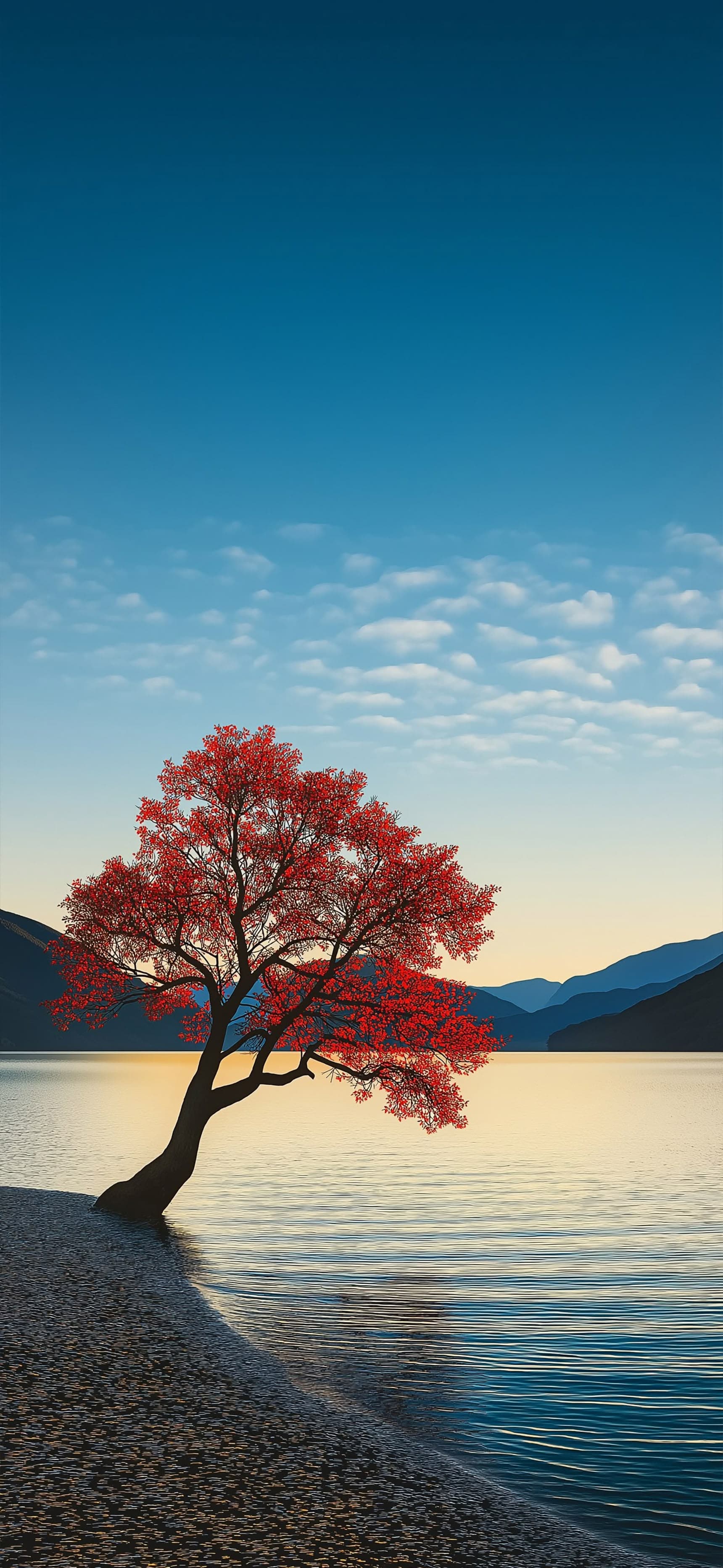 Lonely Autumn Tree - Pro phone wallpaper
