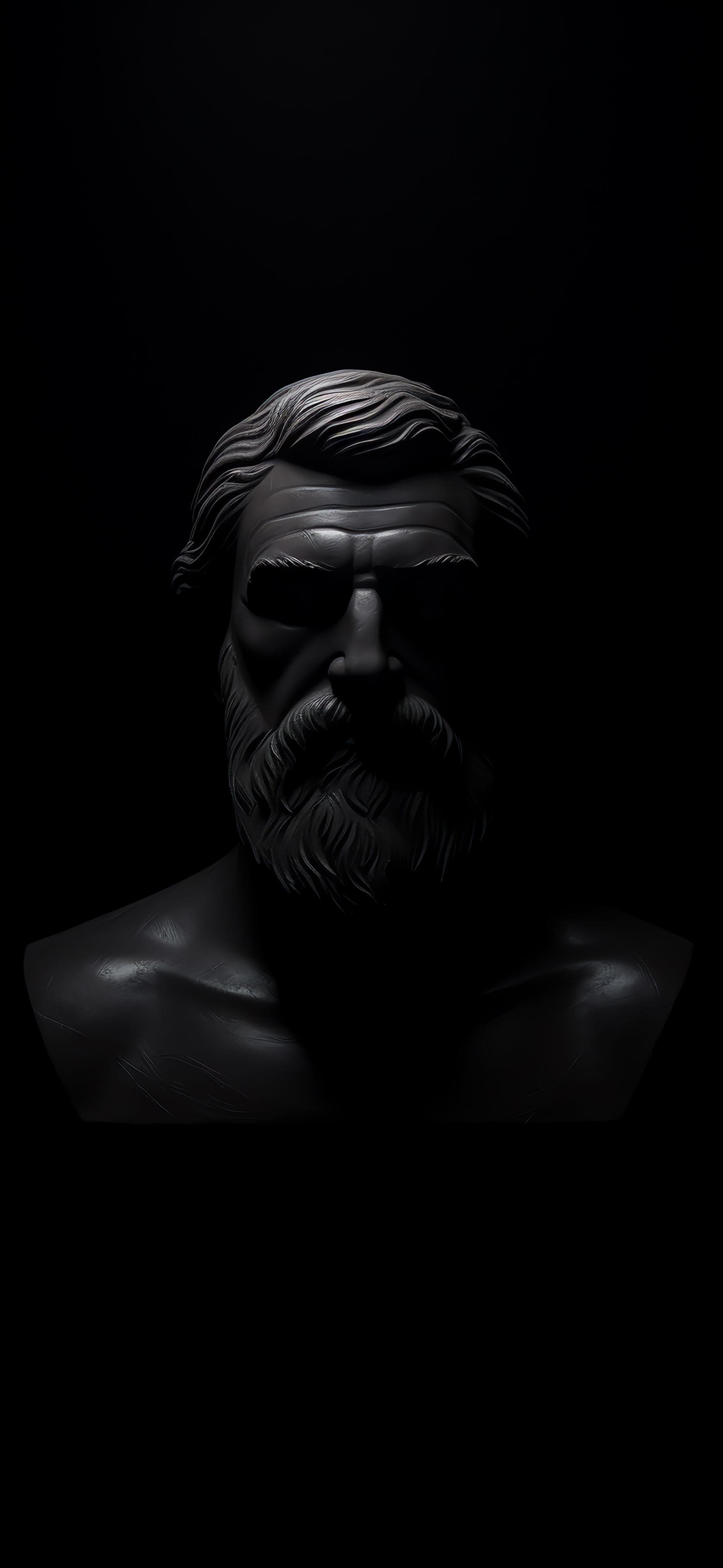 Dark Stone Bust - Pro phone wallpaper