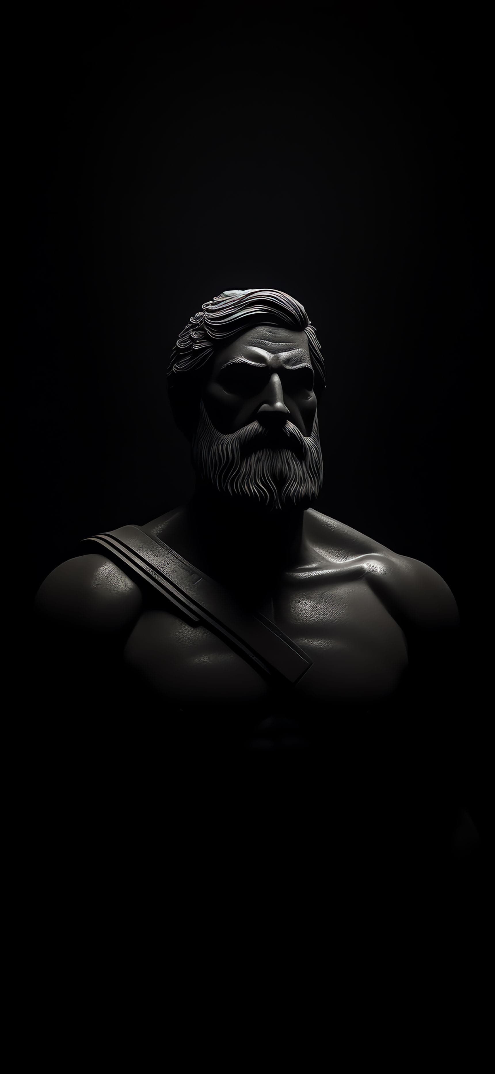 Monochrome Greek God - Pro phone wallpaper