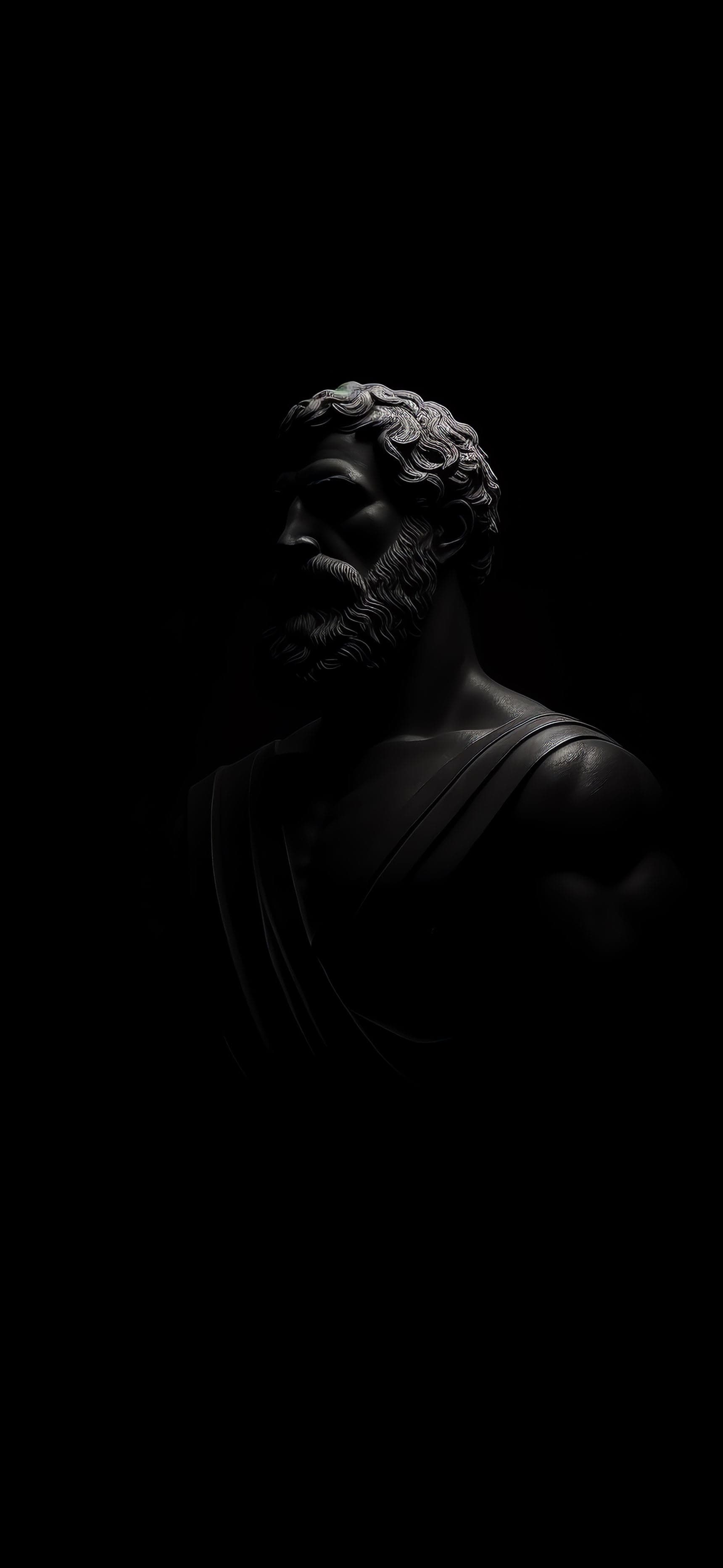 Shadowed Greek Bust - Pro phone wallpaper