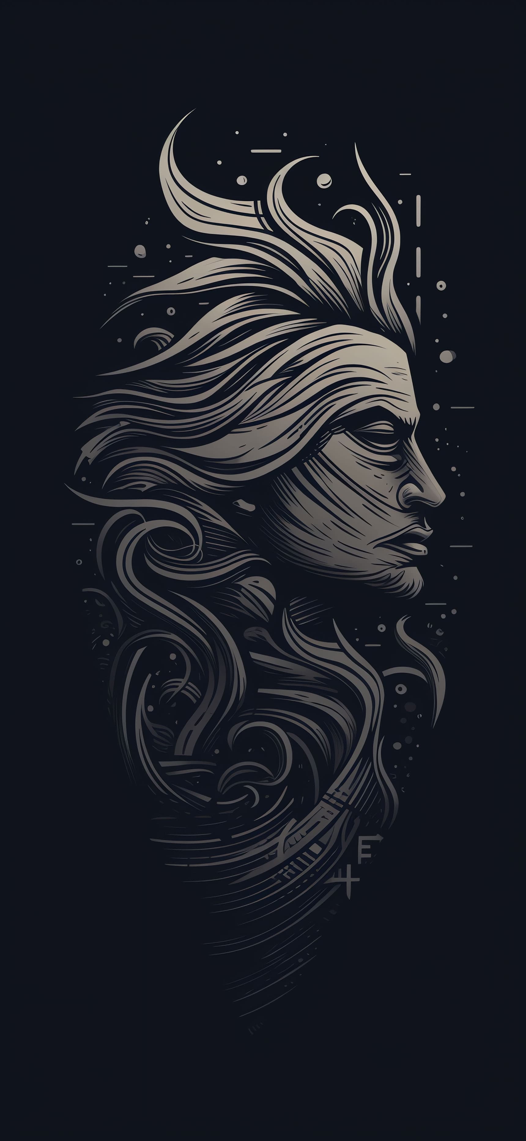 Monochrome Warrior Profile - Pro phone wallpaper