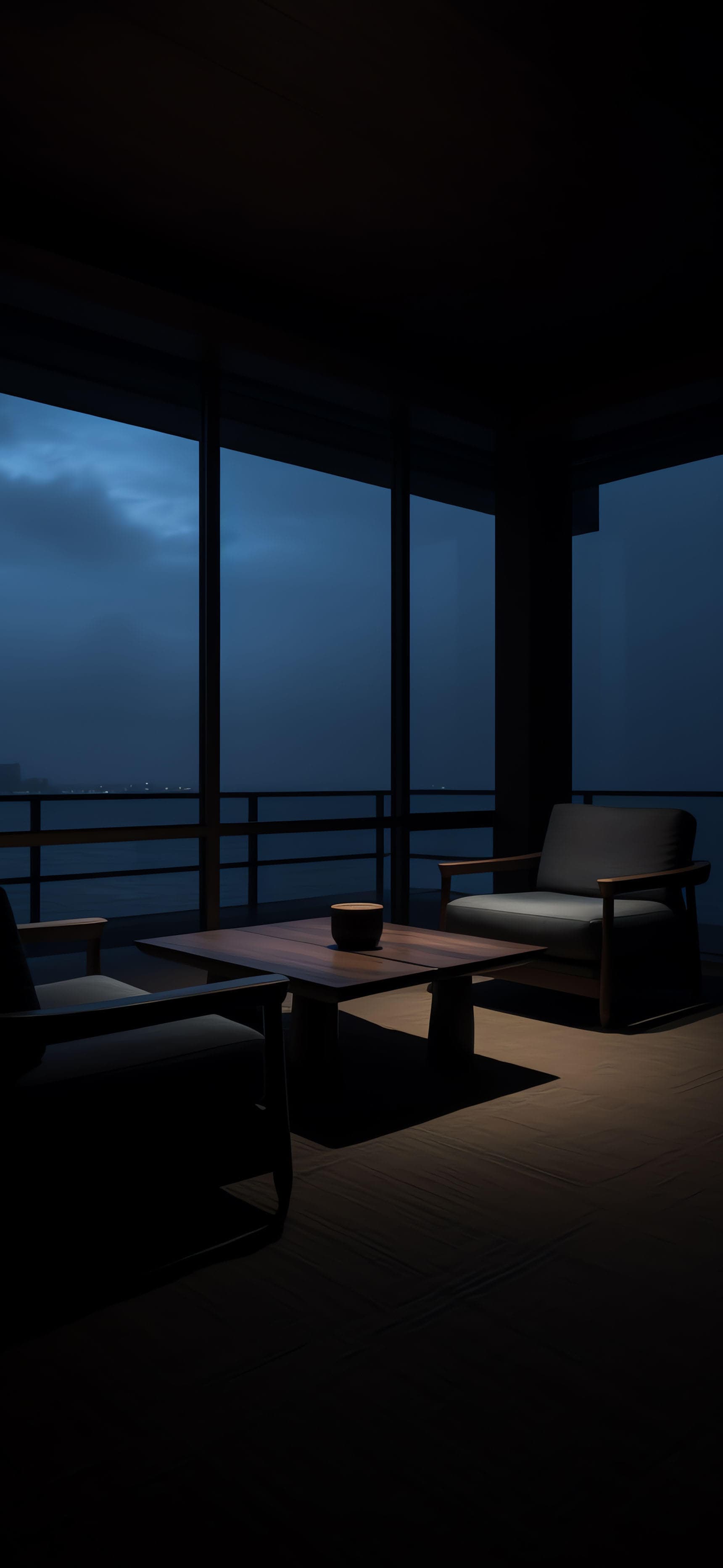 Nighttime Serenity Lounge - Pro phone wallpaper