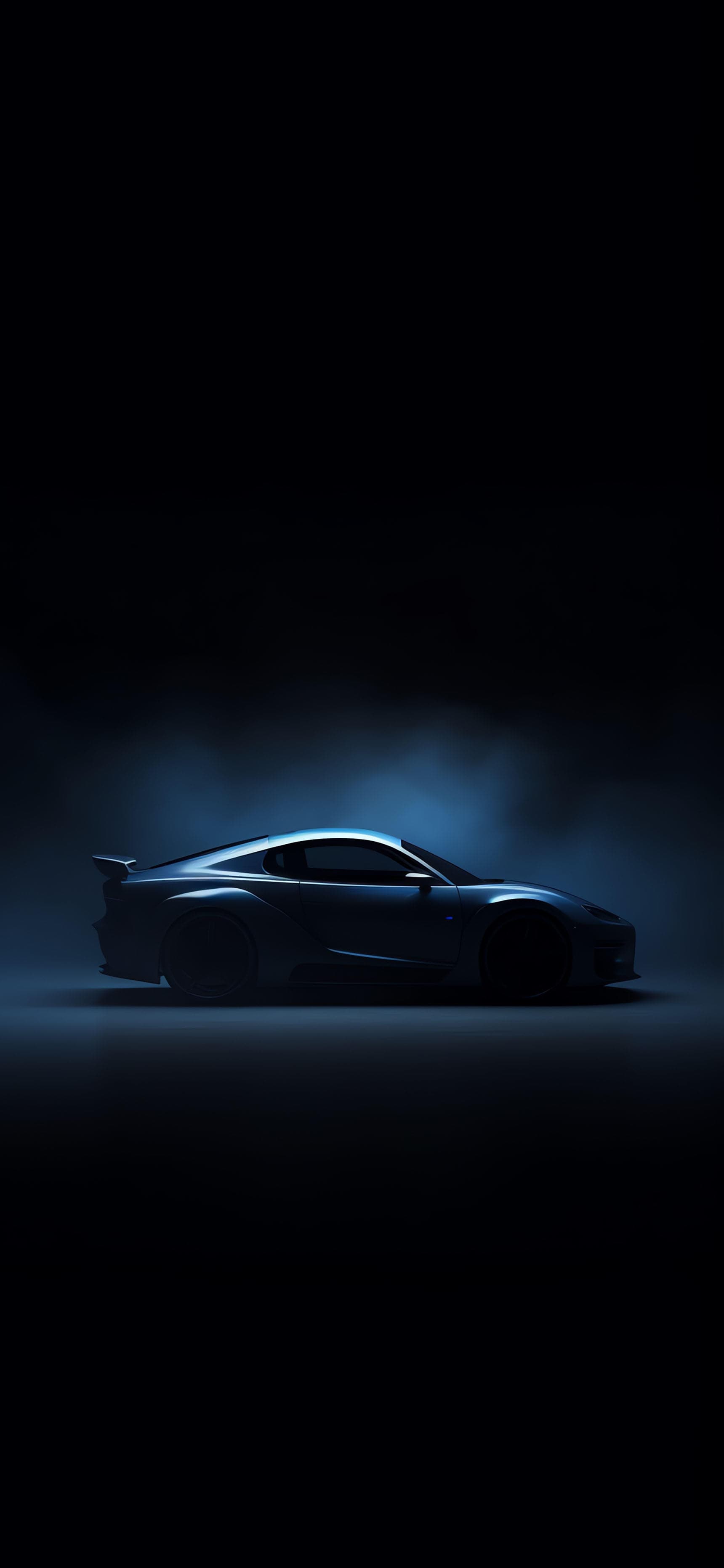 Blue Car Silhouette - Pro phone wallpaper