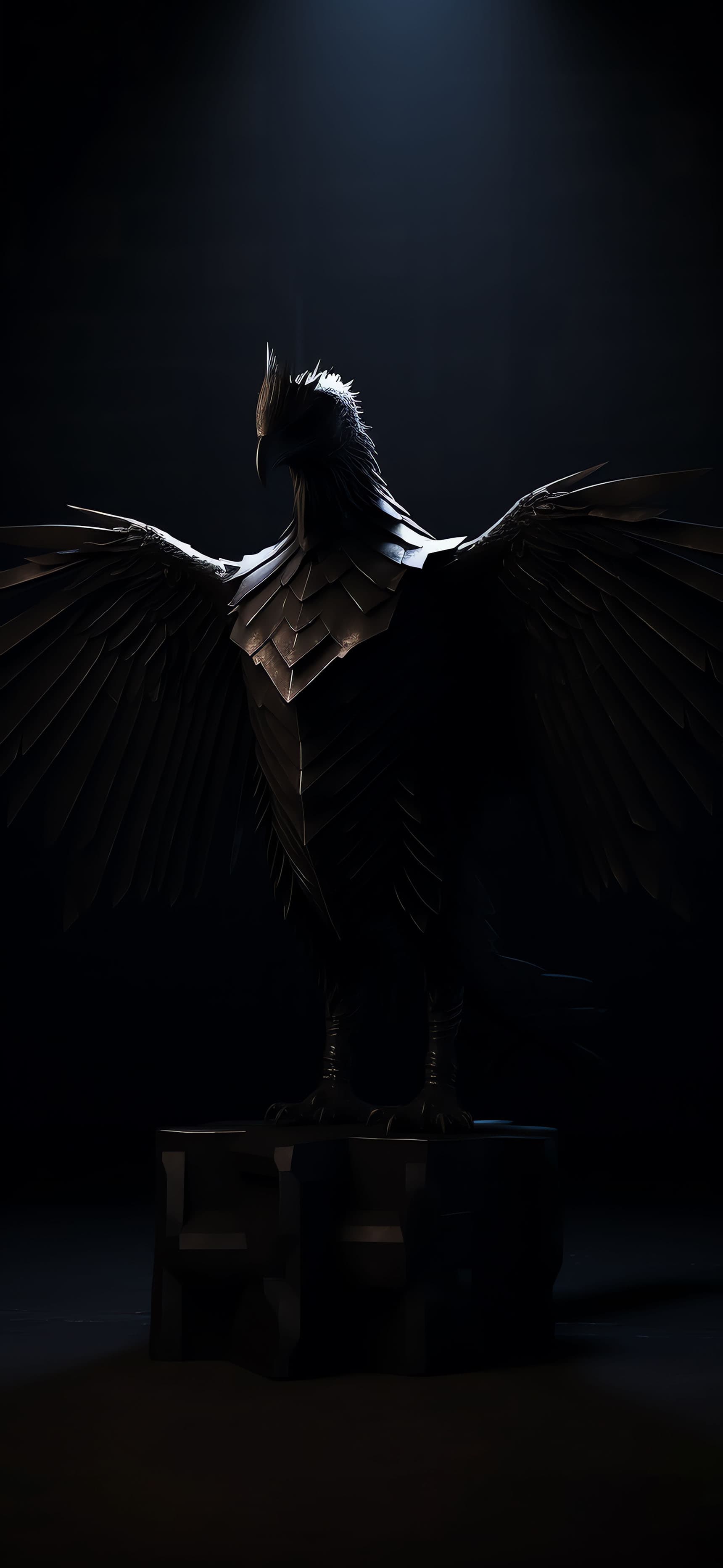Onyx Feathered Guardian - Pro phone wallpaper