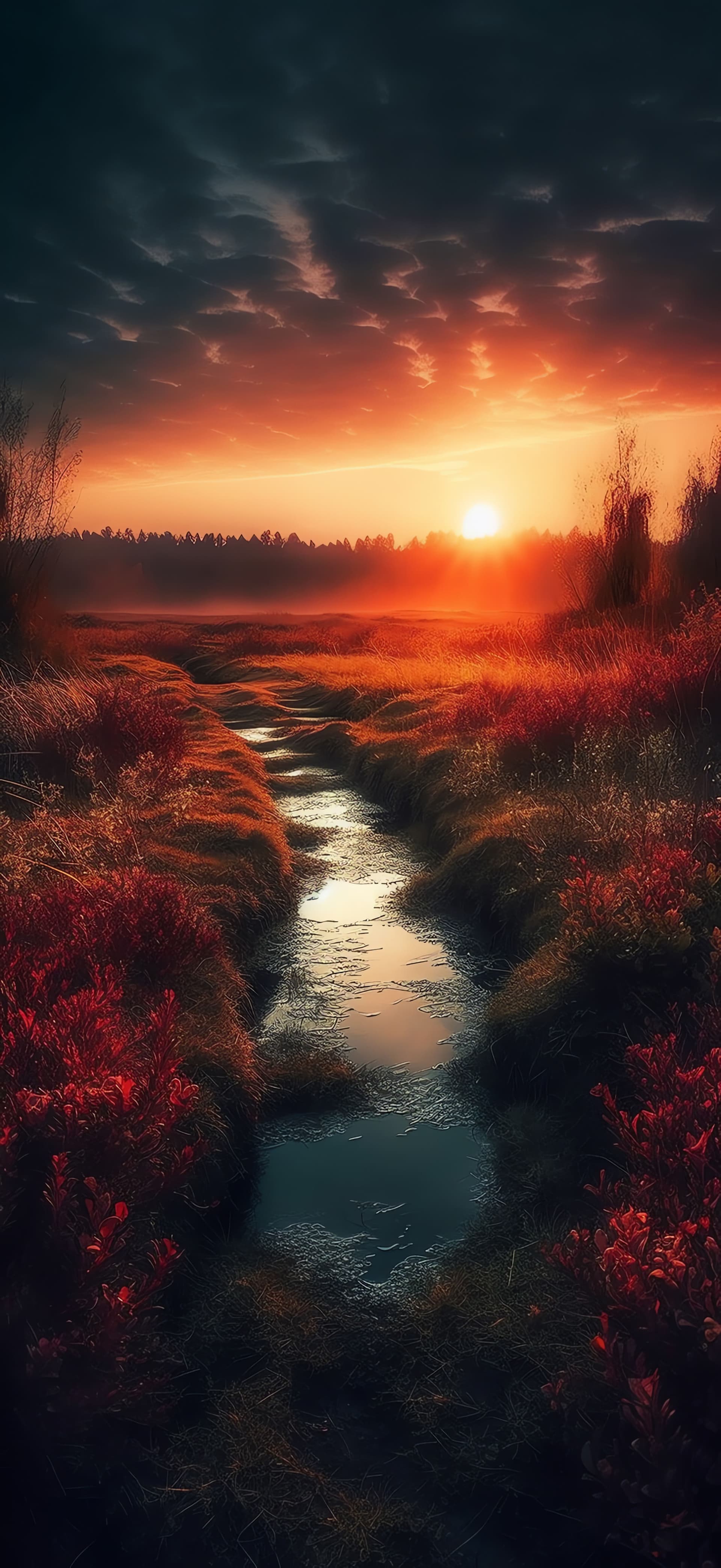 Sunset Marsh - Pro phone wallpaper
