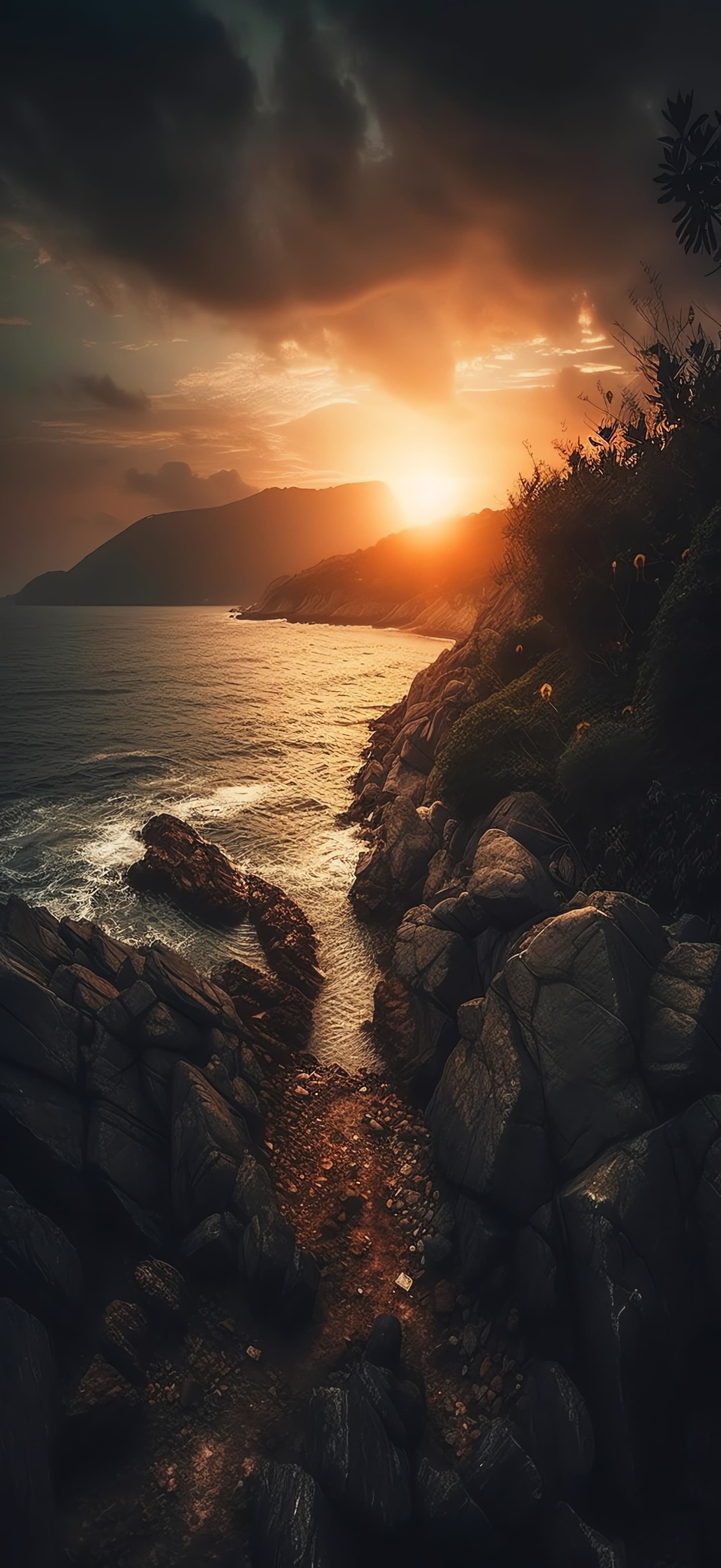 Coastal Sunset - Pro phone wallpaper