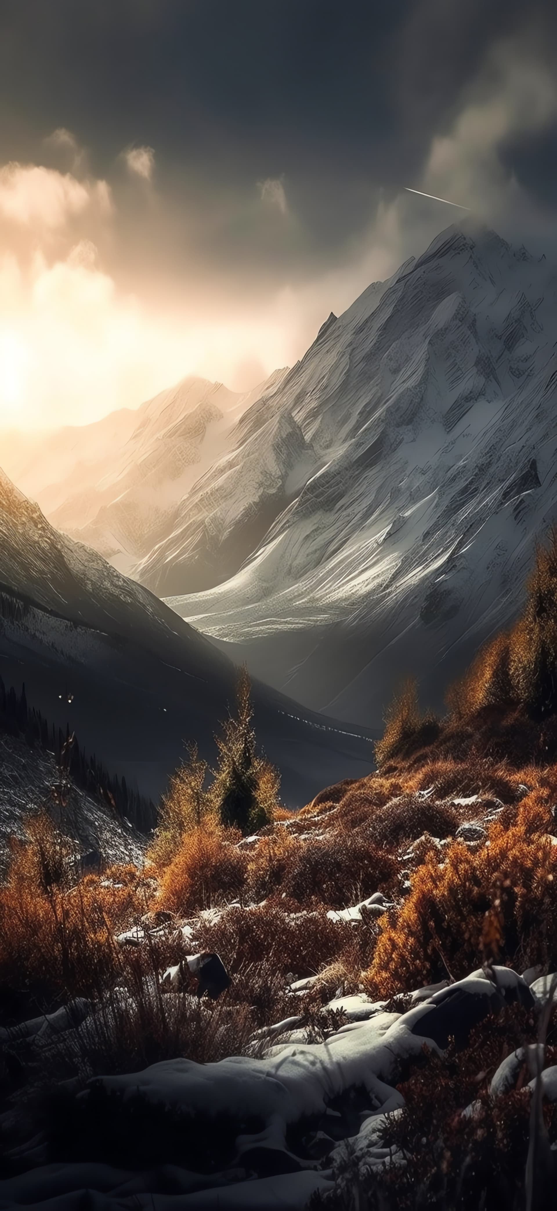 Snowy Mountain Vista - Pro phone wallpaper