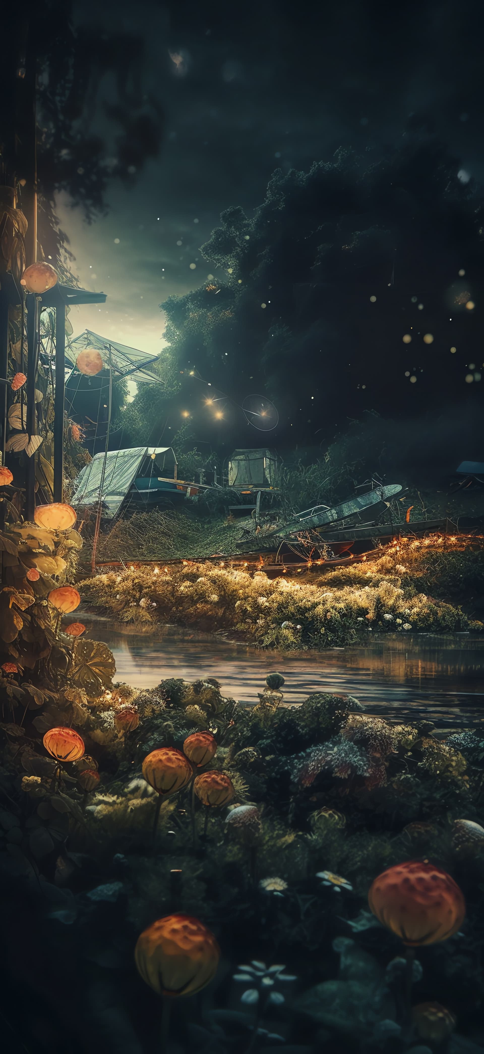 Enchanted Garden Night - Pro phone wallpaper