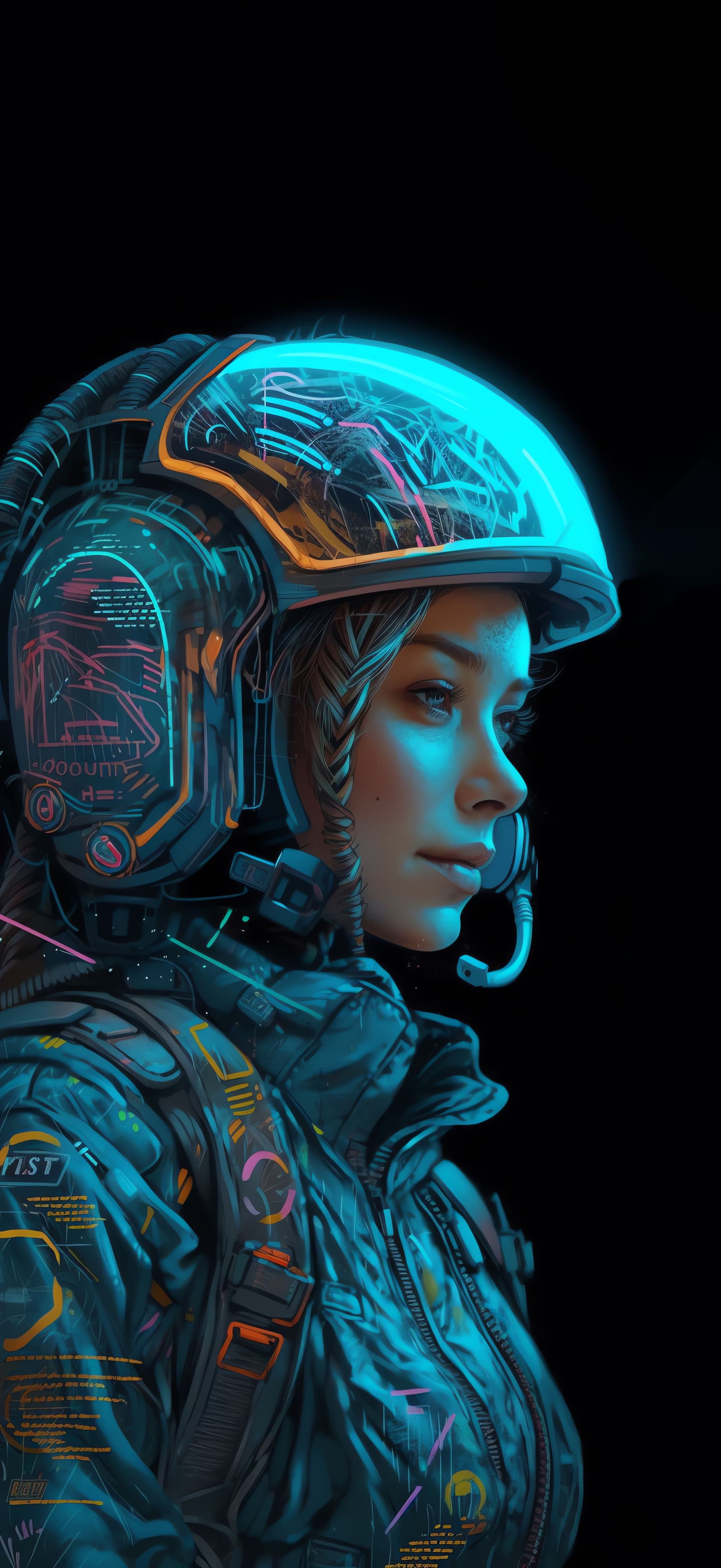 Cyberpunk Pilot Portrait - Pro phone wallpaper