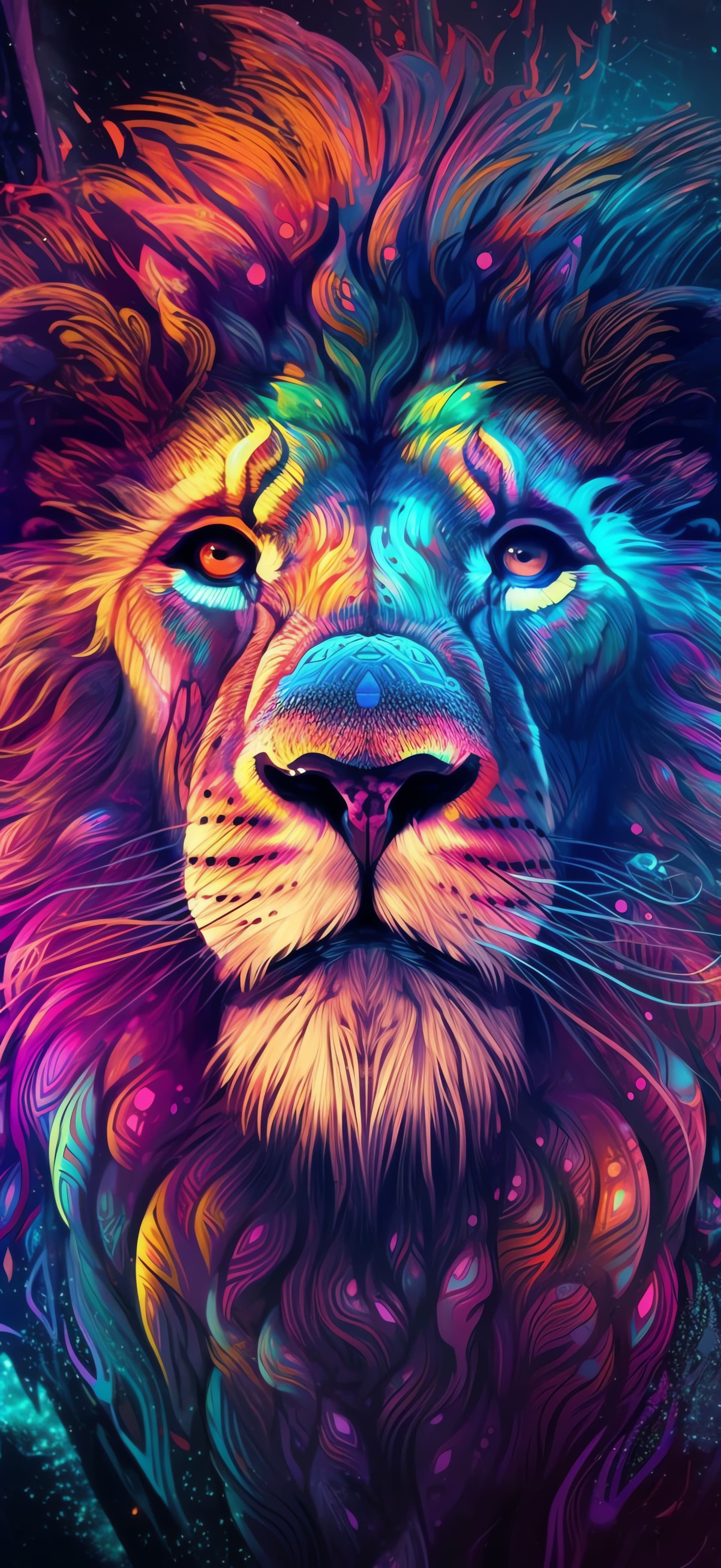Psychedelic Lion - Pro phone wallpaper