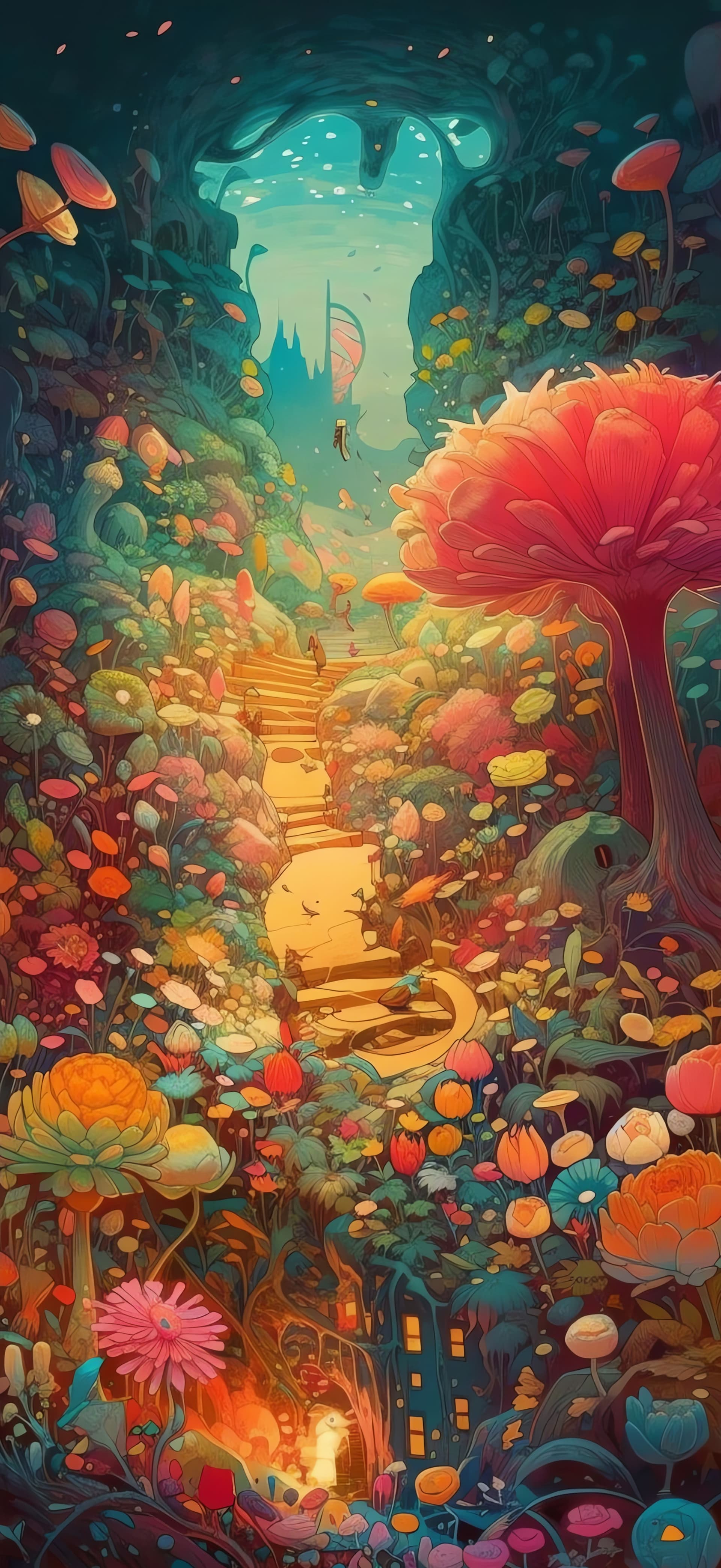 Enchanted Mushroom Forest - Pro phone wallpaper