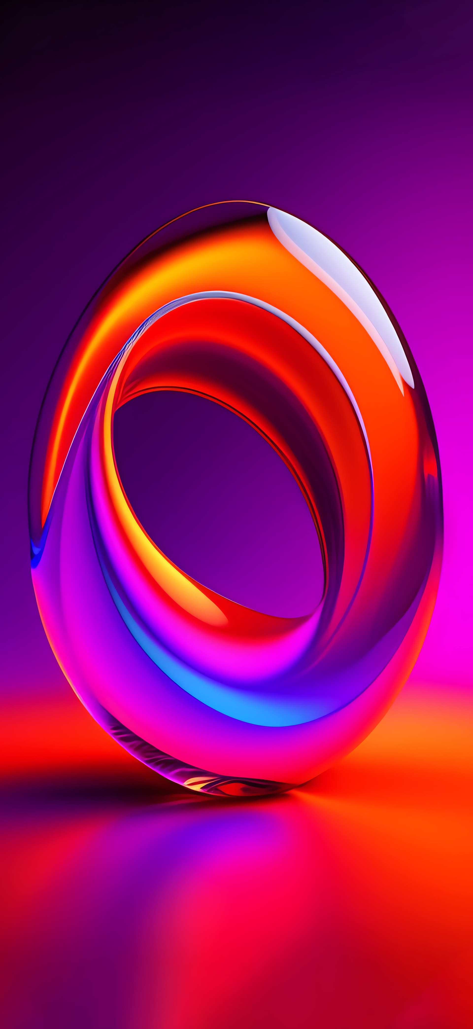 Vibrant Glass Torus - Pro phone wallpaper