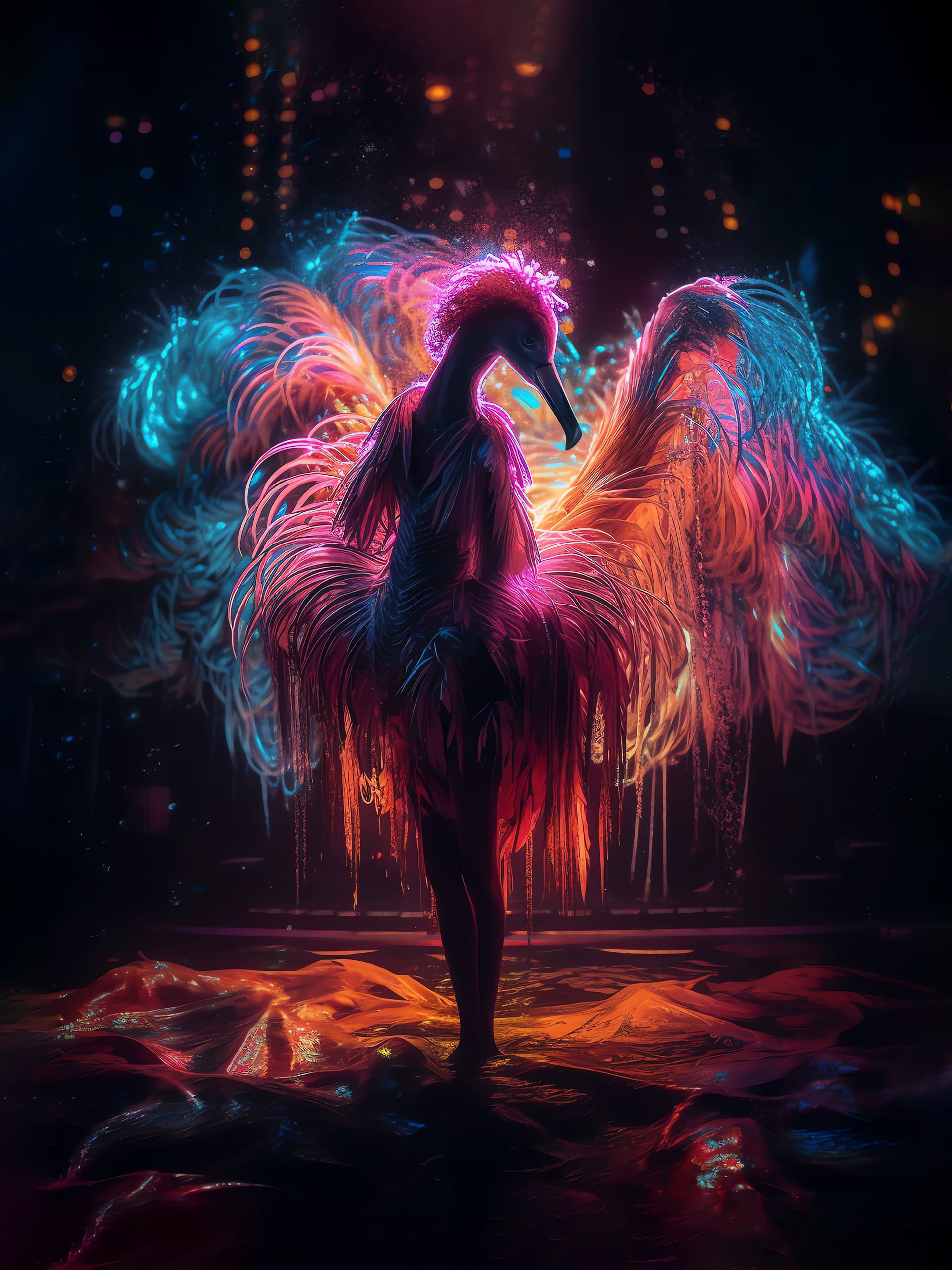 Flamingo Fantasy Dance - Pro phone wallpaper