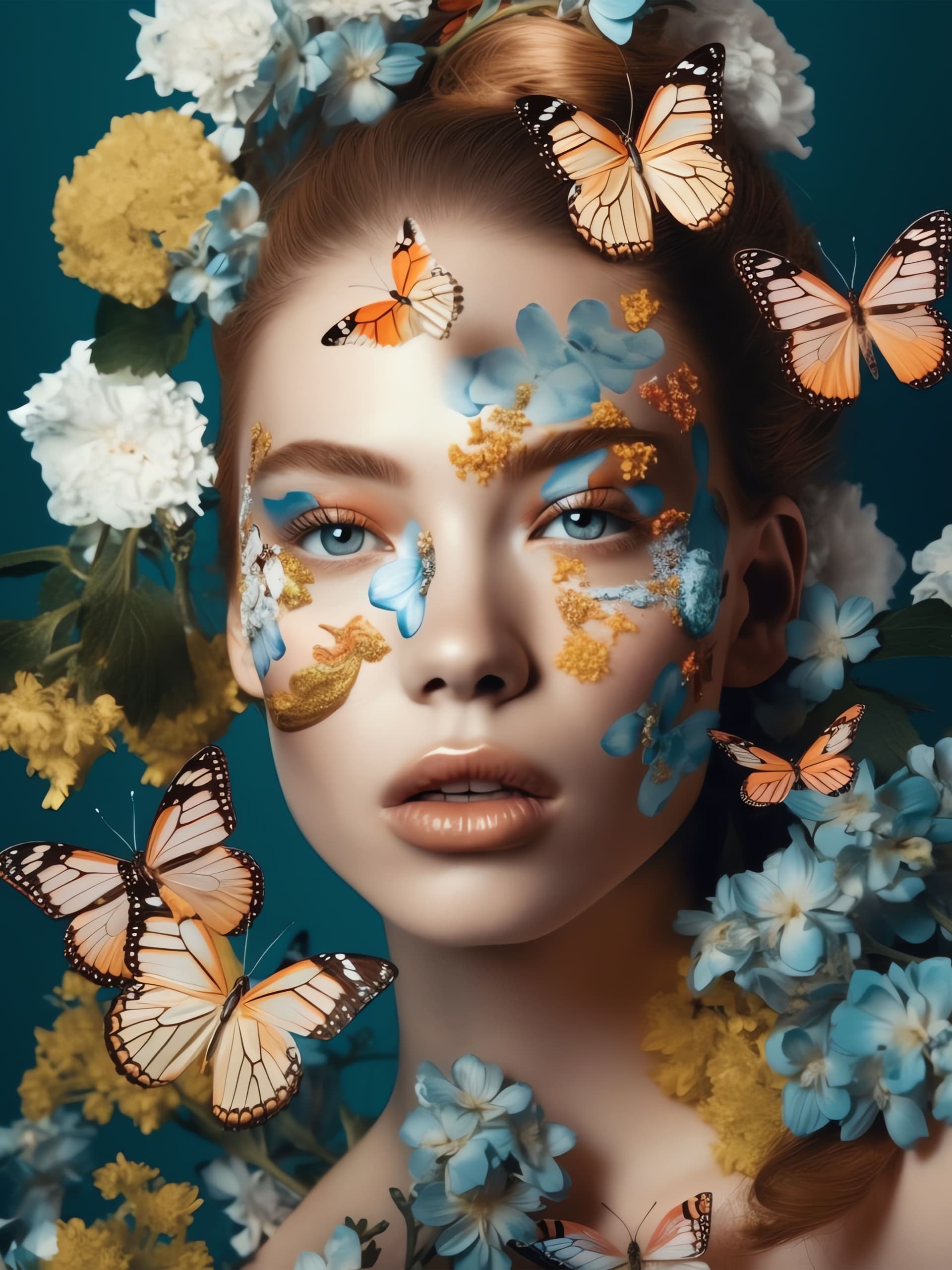 Butterfly Beauty Portrait - Pro phone wallpaper