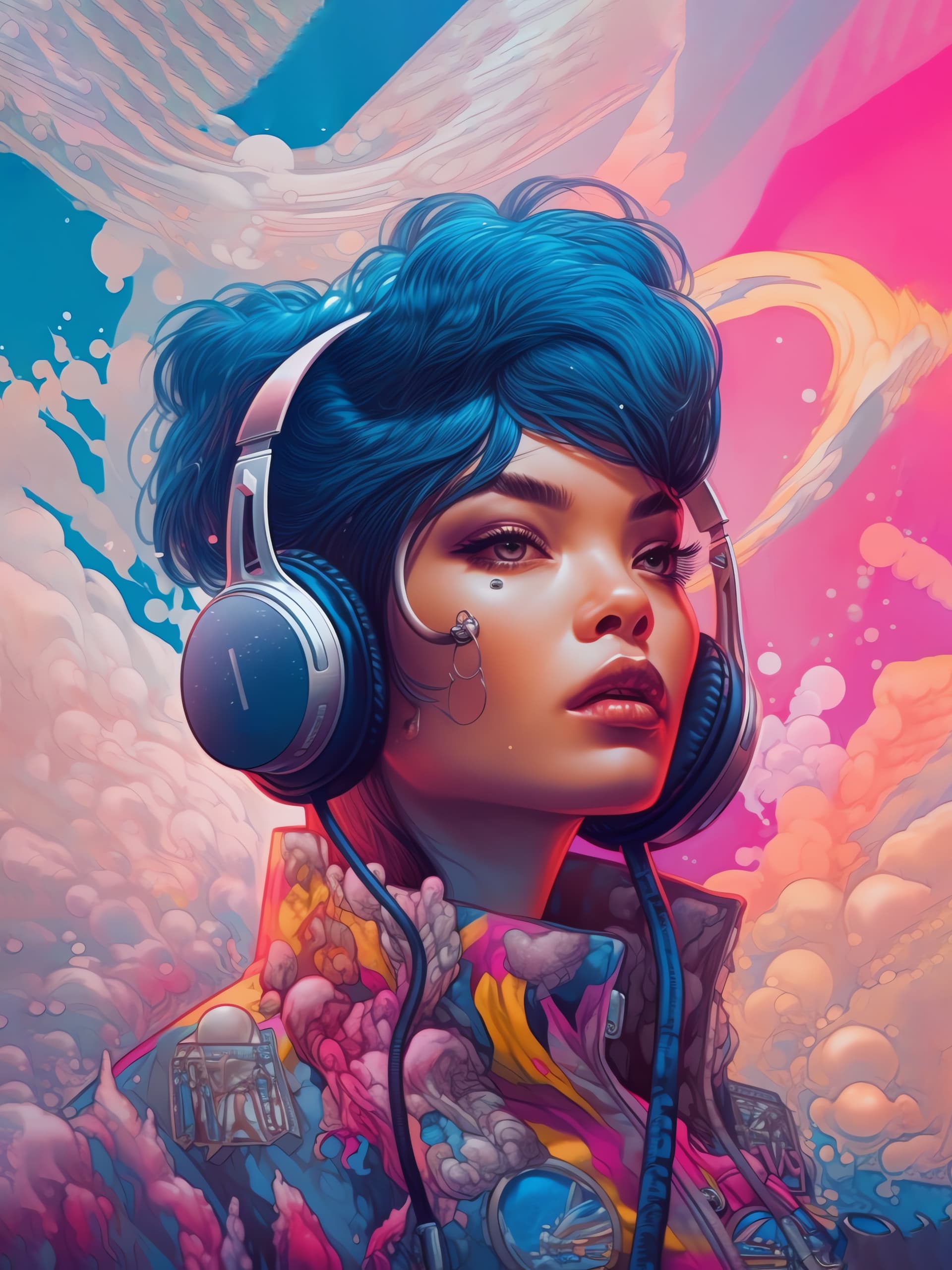 Headphone Hues Portrait - Pro phone wallpaper