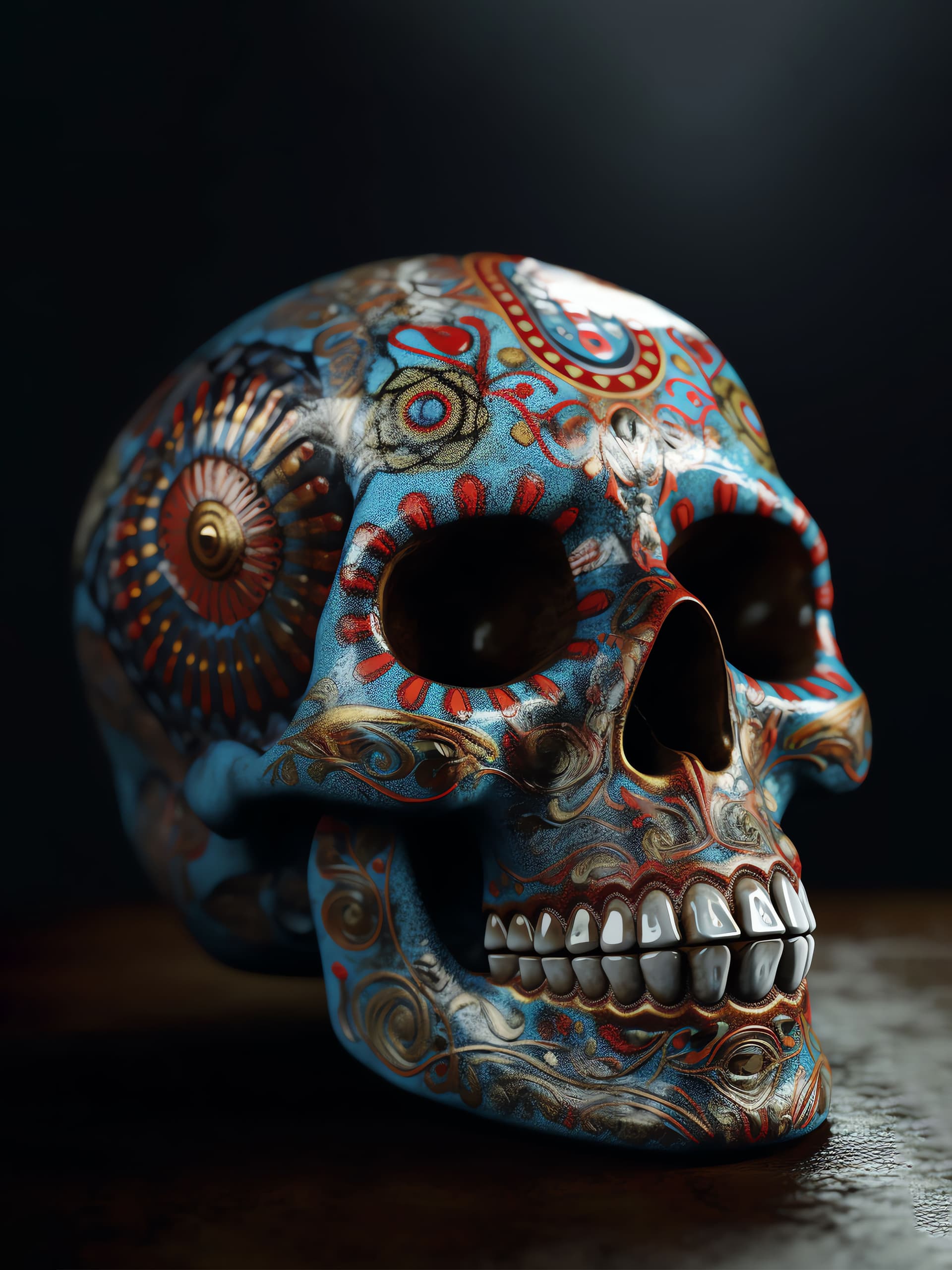 Ornate Sugar Skull - Pro phone wallpaper