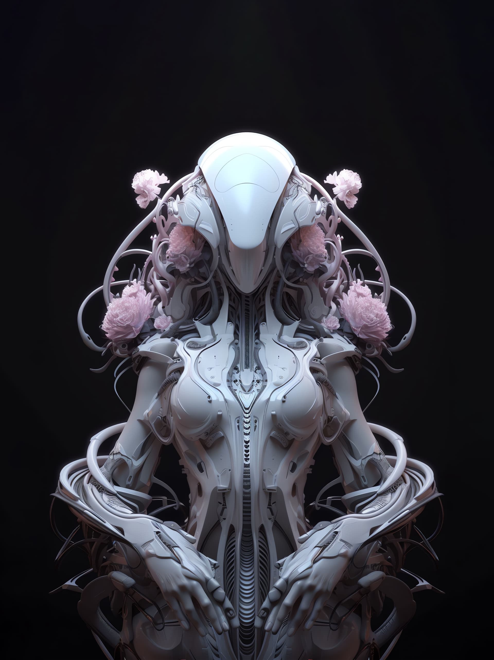 Futuristic Floral Android - Pro phone wallpaper
