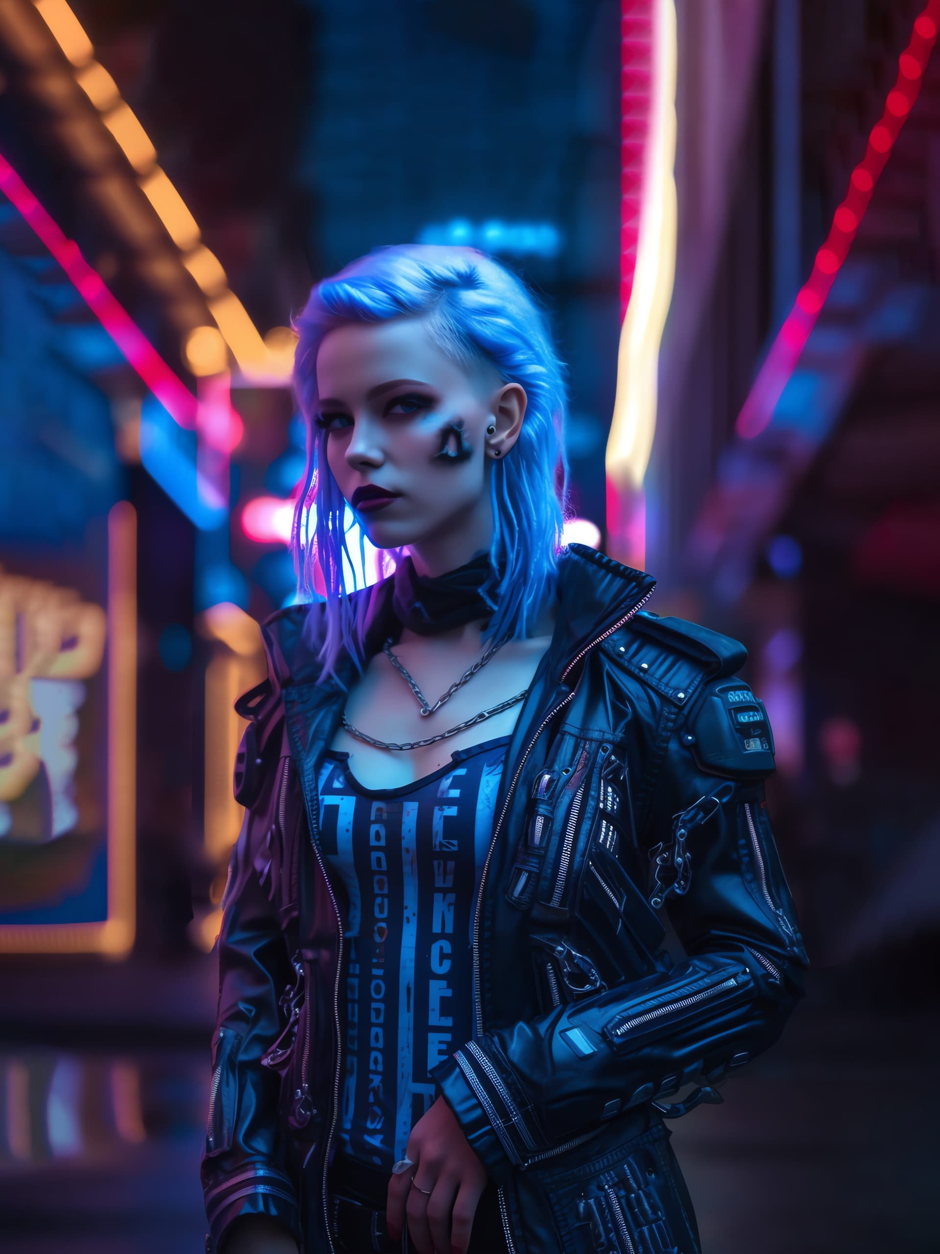 Cyberpunk Girl Portrait - Pro phone wallpaper