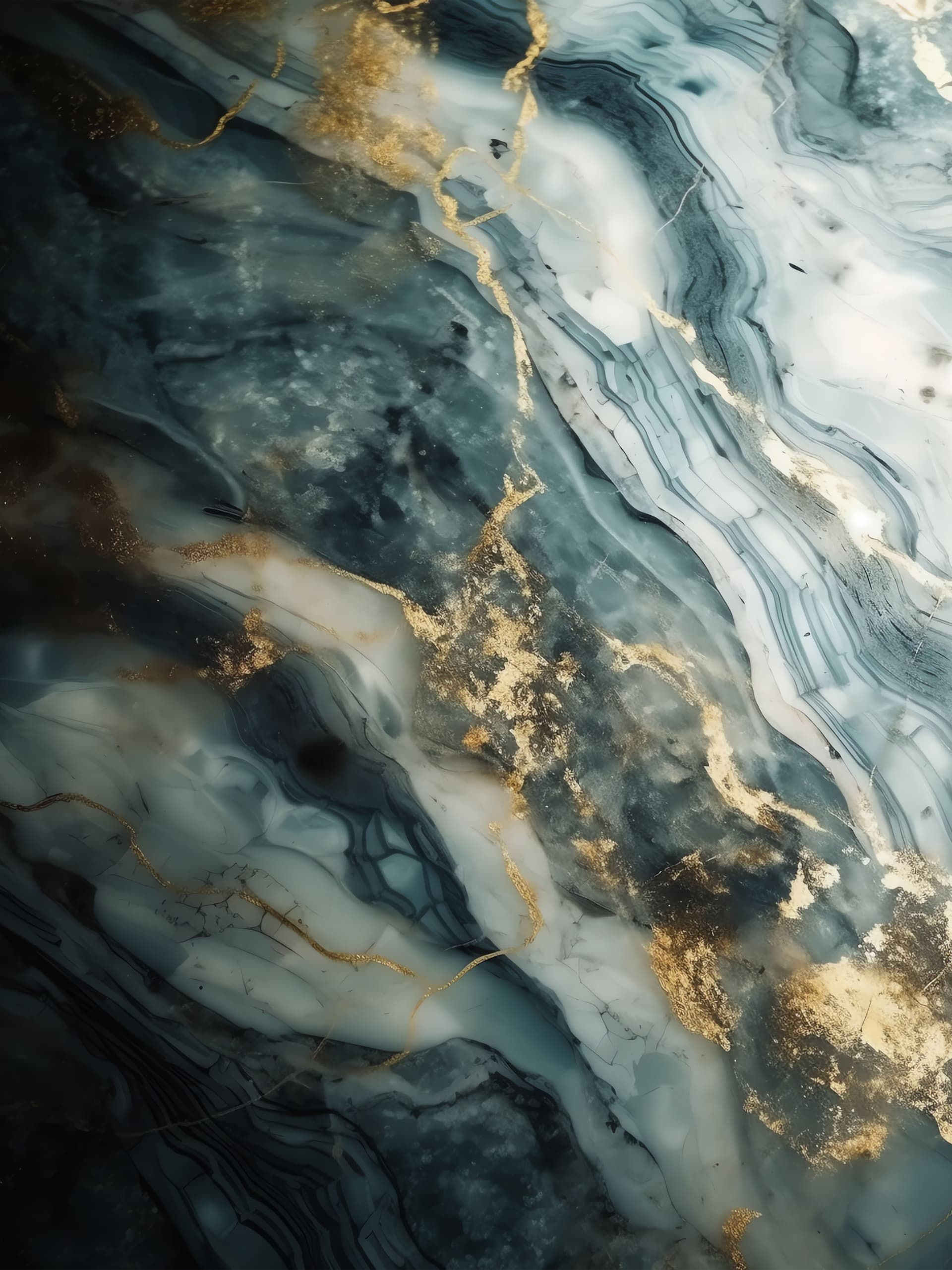 Golden Marble Veins - Pro phone wallpaper