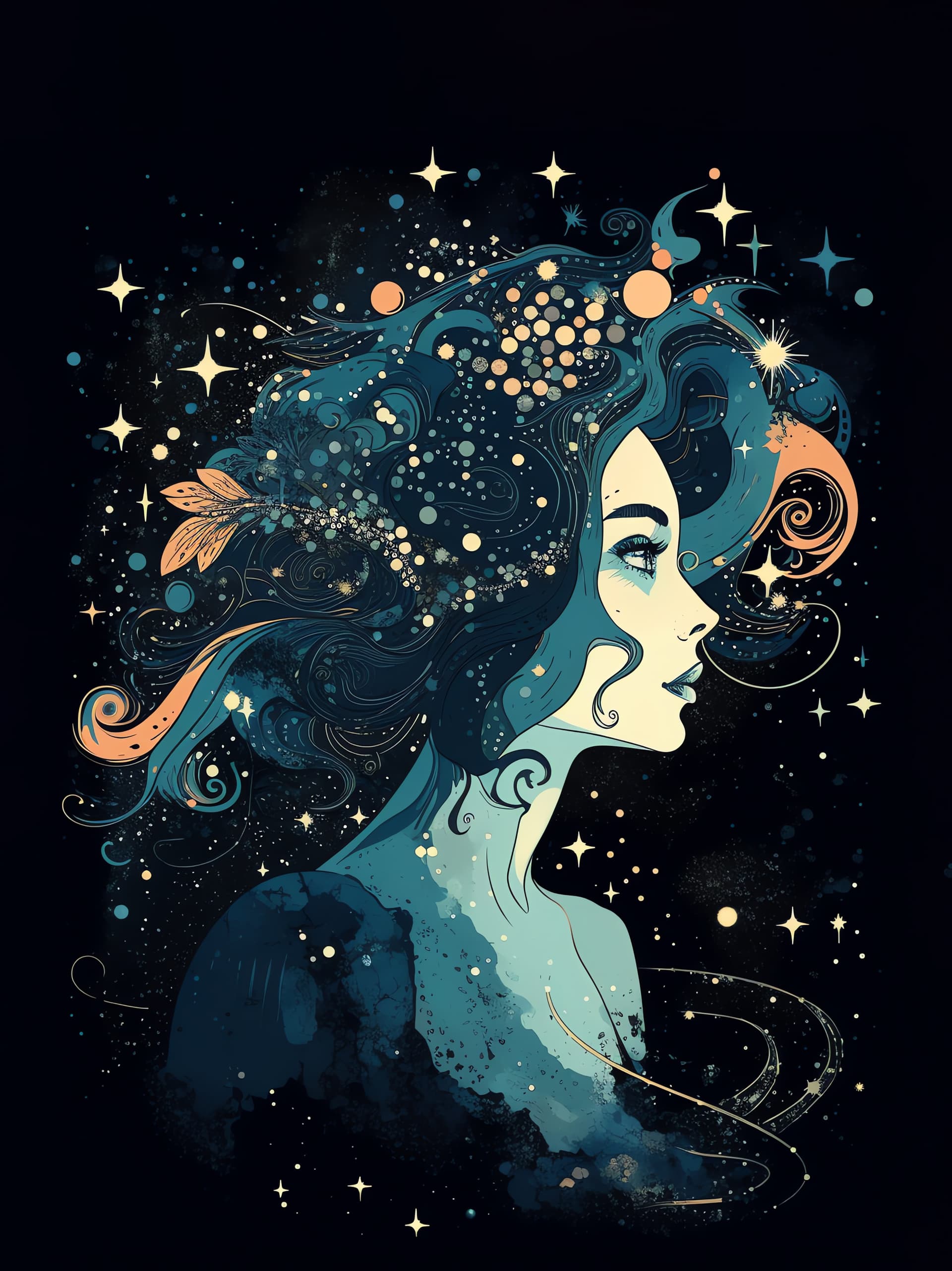 Cosmic Dream Woman - Pro phone wallpaper