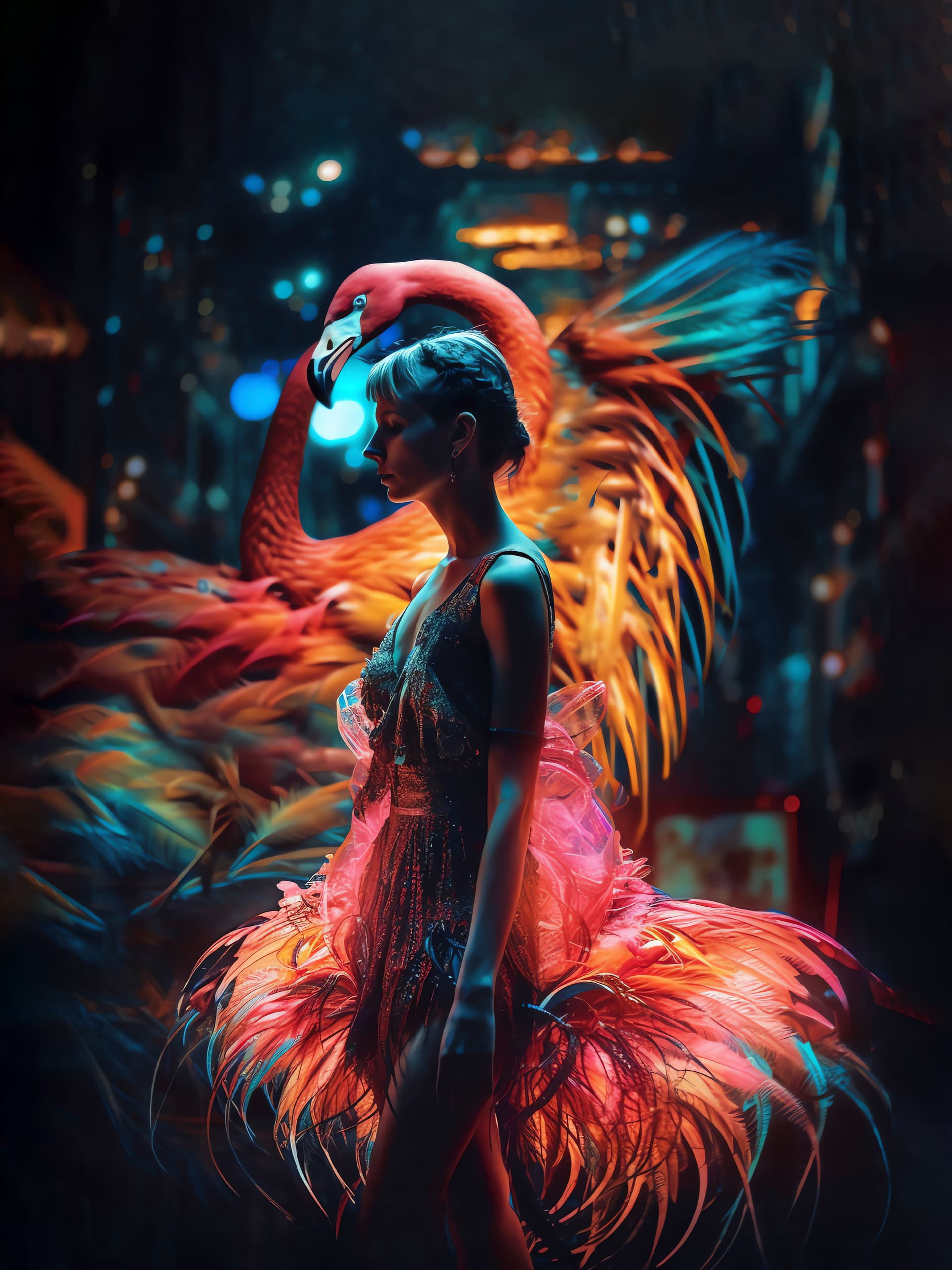Flamingo Feathered Glamour - Pro phone wallpaper