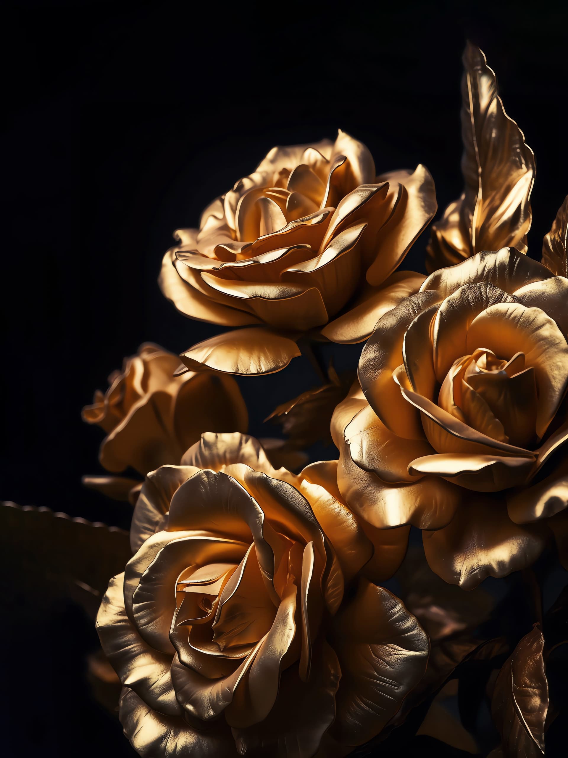 Golden Rose Bouquet - Pro phone wallpaper