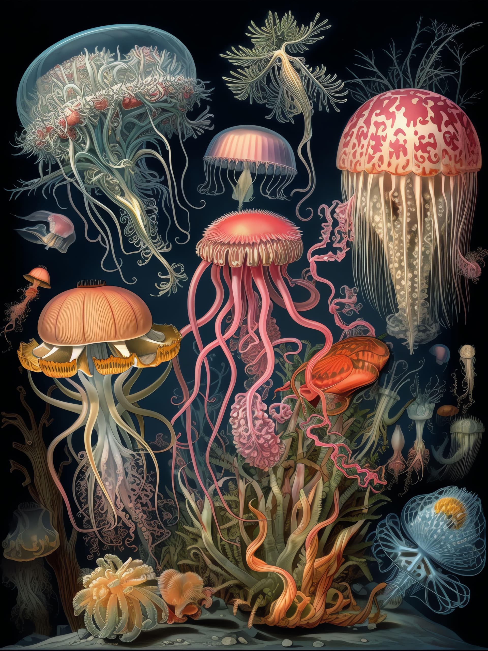 Jellyfish Aquatic Bloom - Pro phone wallpaper
