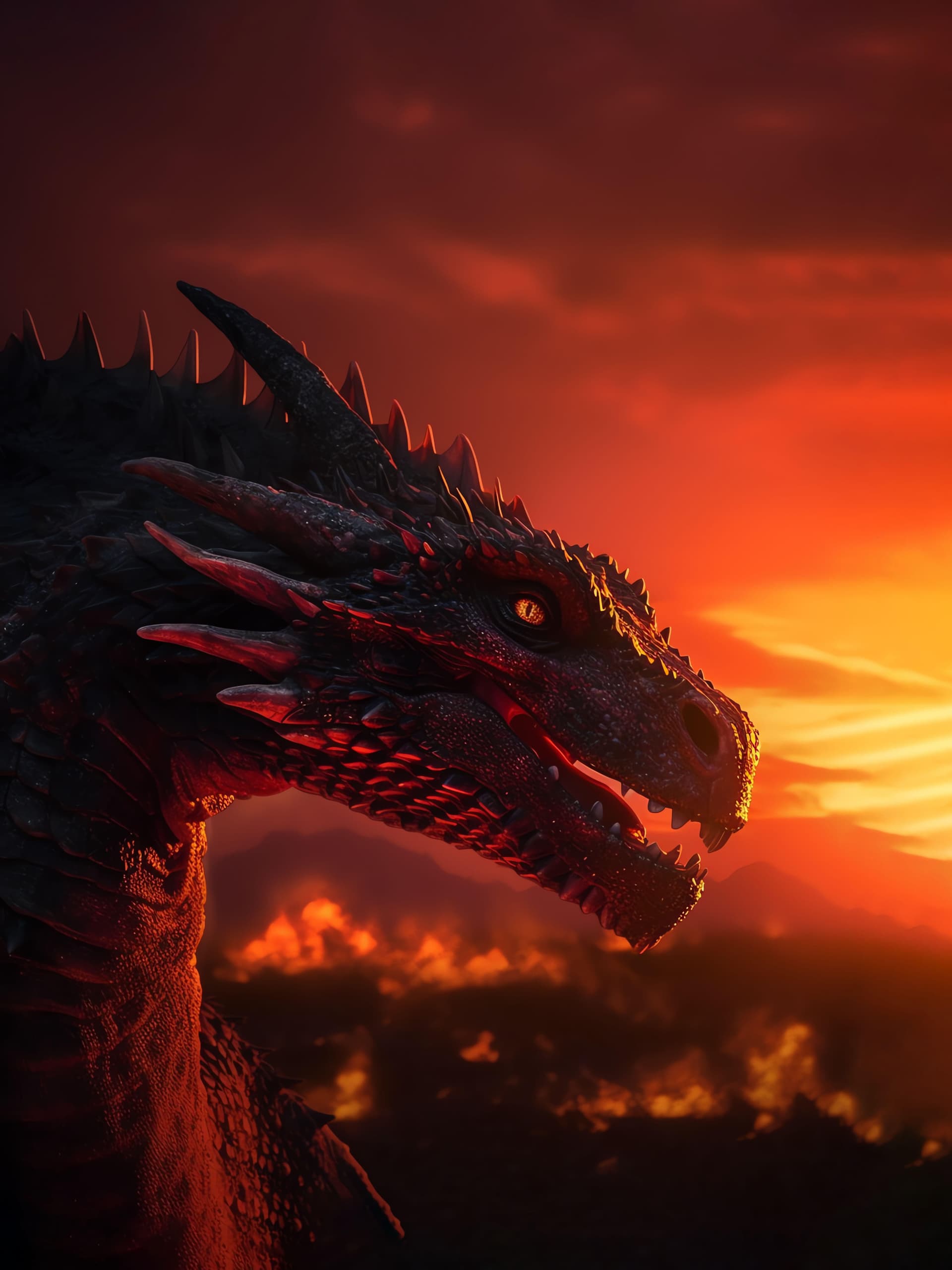 Dragon's Fiery Breath - Pro phone wallpaper